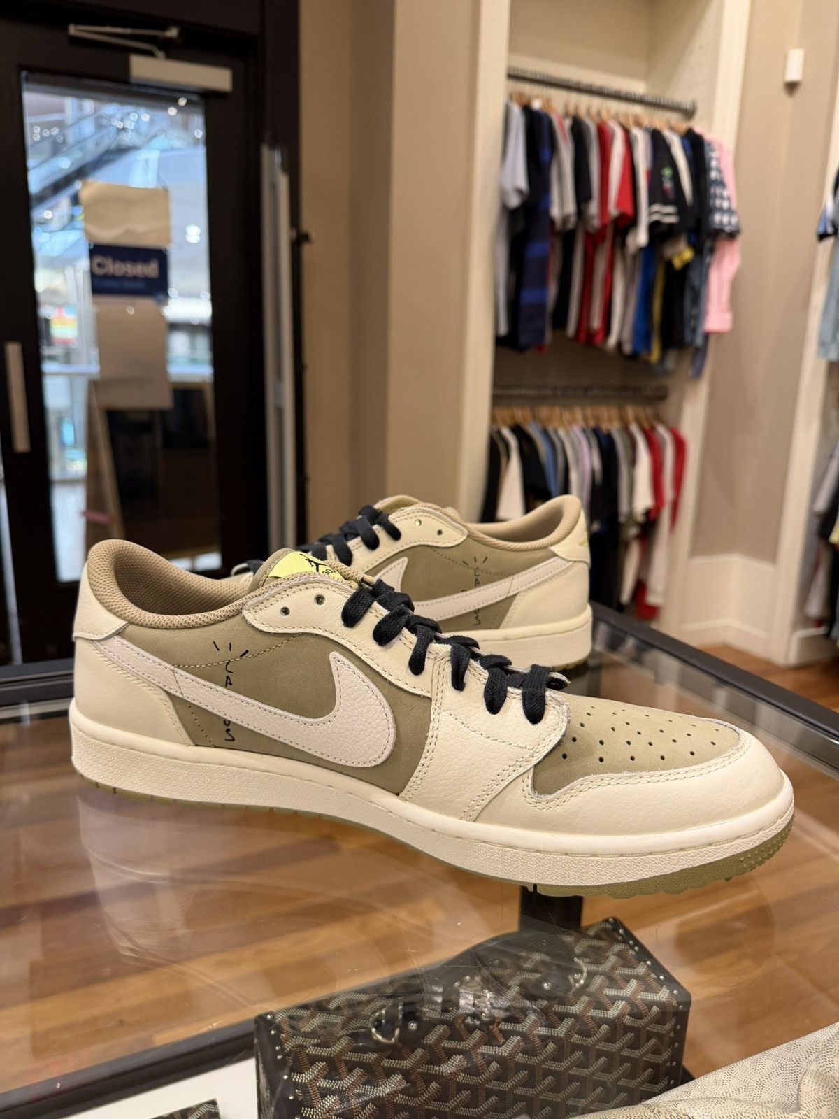 Jordan Brand × Travis Scott Travis Scott x Jordan 1 Retro Low Golf ‘Neutral Olive’ Size US 12.5 / EU 45-46 - 3 Thumbnail