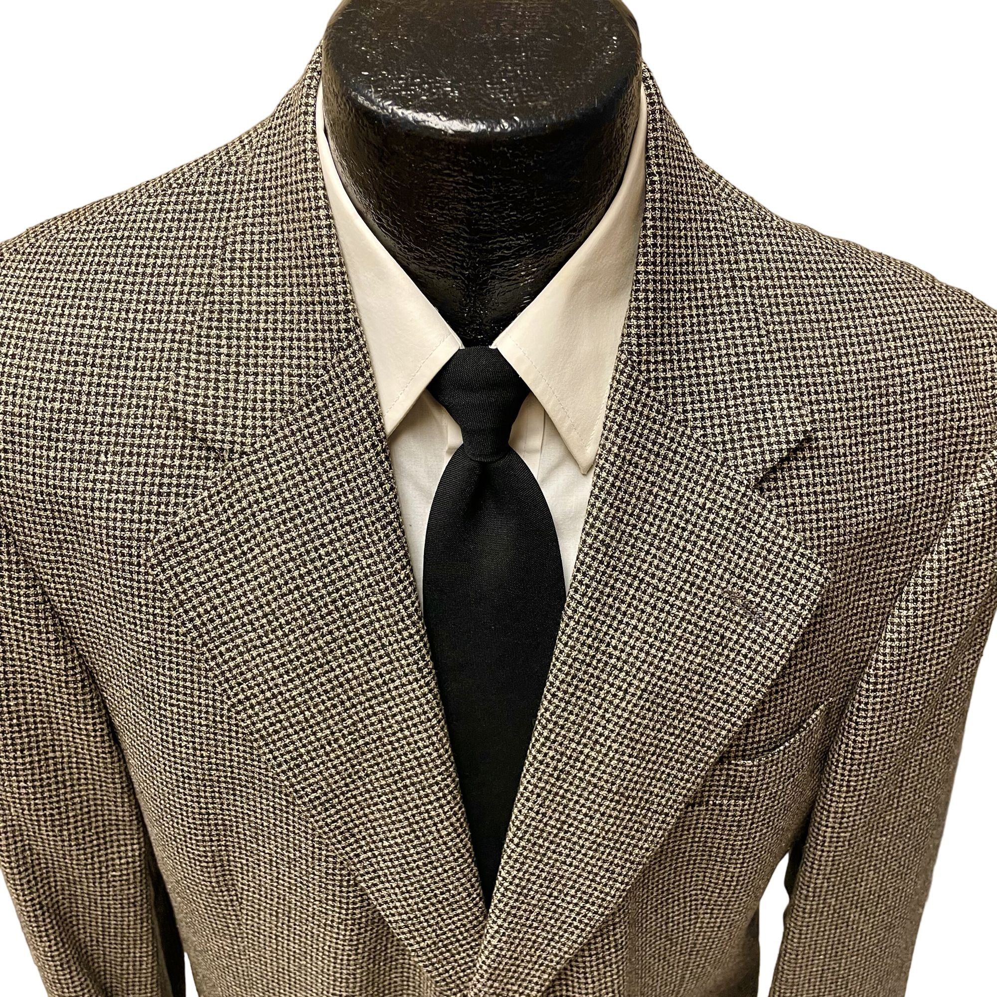 Robert Stock Robert Stock Black Gold Sport Coat CHECK Silk Wool Jacket Size 42L - 2 Thumbnail