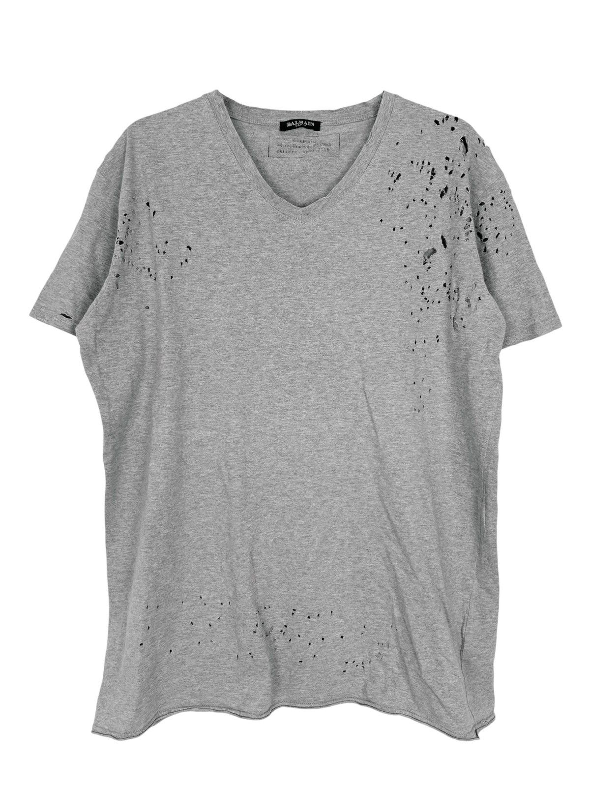 Balmain 10ss shotgun Decarnin tシャツ Balmain Balmain By Decarnin SS10 Shotgun Heavily Distressed T