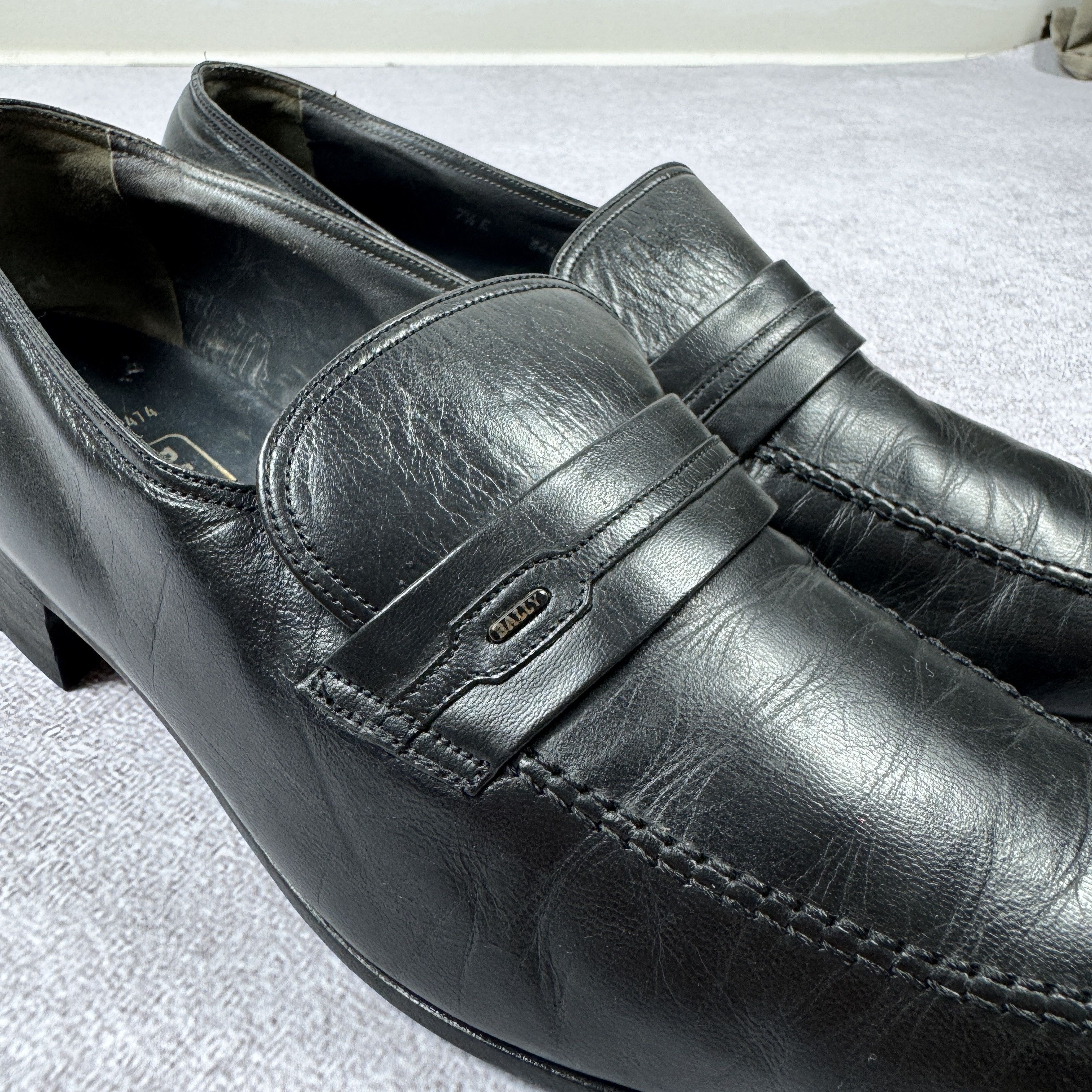 Bally Bally Suisse Club Black Leather Loafers 542161 Size 7/27 cm Size US 8.5 / EU 41-42 - 4 Thumbnail
