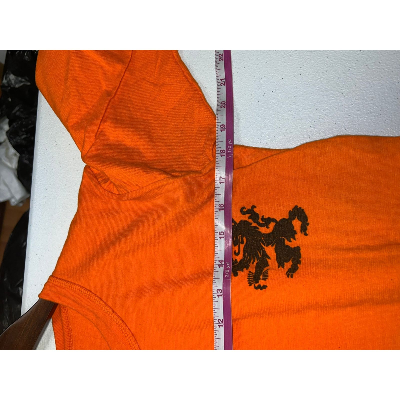Vintage 1980s The Netherlands Dutch Army Orange Long Sleeve Shirt L Size US L / EU 52-54 / 3 - 7 Thumbnail