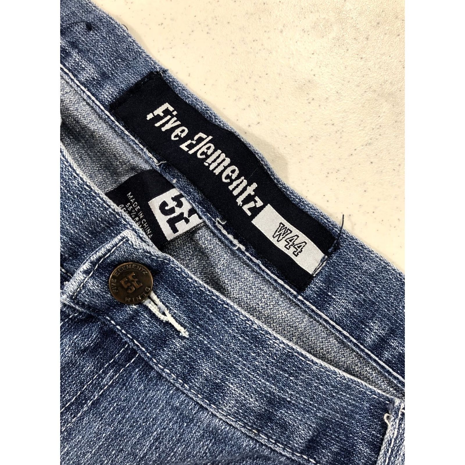 Vintage Five Elements Mens Blue Jeans Shorts Size 44 inseam 20” Adjustable Tie Hem Skate Size US 44 / EU 60 - 7 Thumbnail