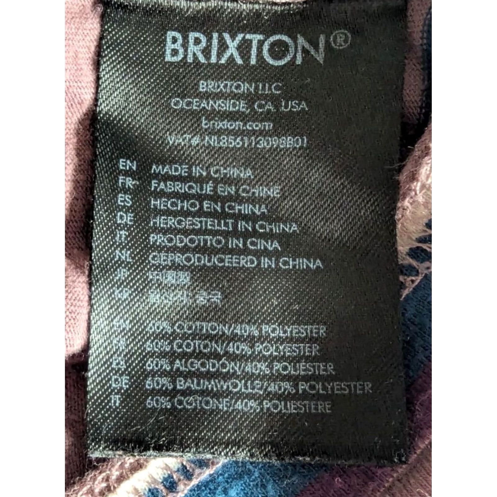 Brixton Brixton Striped T-Shirt Mauve Purple Short Sleeve Logo Tee Mens M Size US M / EU 48-50 / 2 - 5 Thumbnail