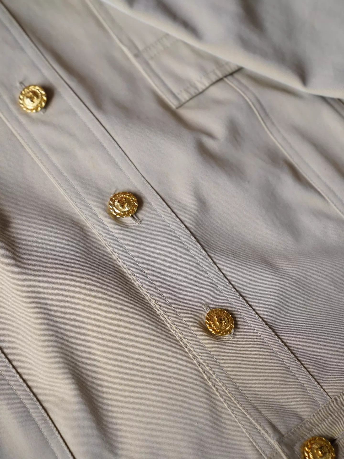 Chanel Chanel Vtg Khaki Utility Suit Skirt Set FR38 Size S / US 4 / IT 40 - 5 Thumbnail