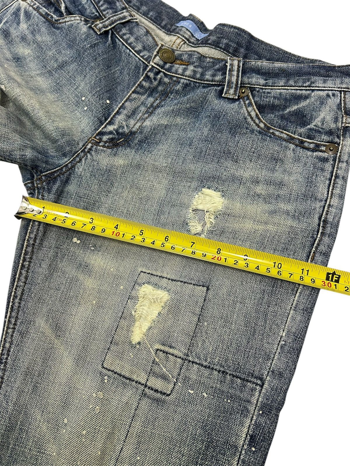 Japanese Brand Vintage Japanese Shuca Distressed Paint Splatter Jeans Size US 33 - 14 Thumbnail