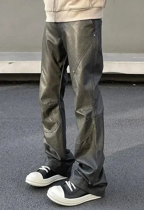 Jean Avant garde studded pu leather flare pants Size US 30 / EU 46 - 8 Thumbnail