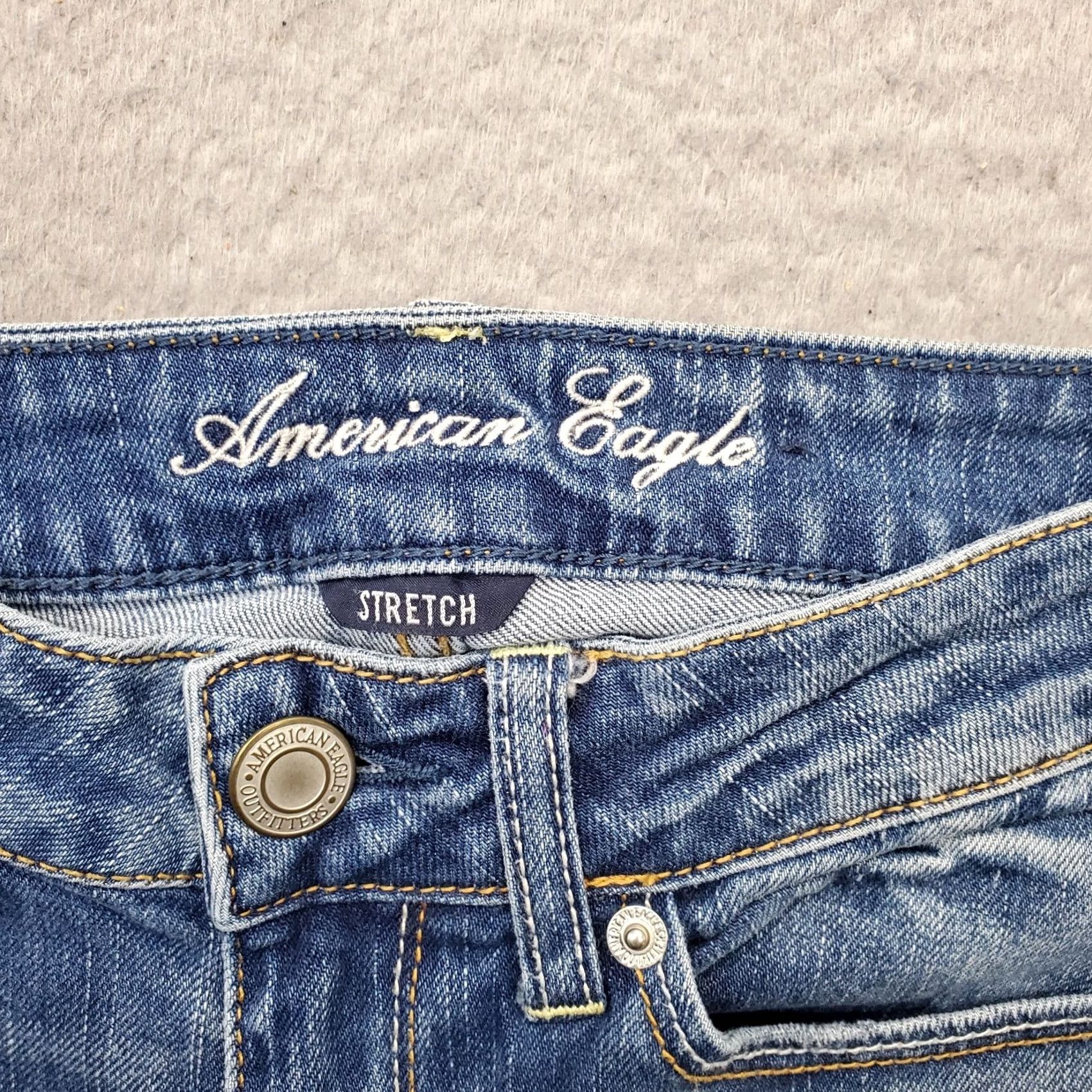 American Eagle Outfitters American Eagle Outfitters Skinny Jeans Womens Size 2 Blue Denim Stretch Whiskered Pocketed 5-Pocket Design Jeans Womens 2 Blue Denim Stretch Size 26" / US 2 / IT 38 - 7 Thumbnail