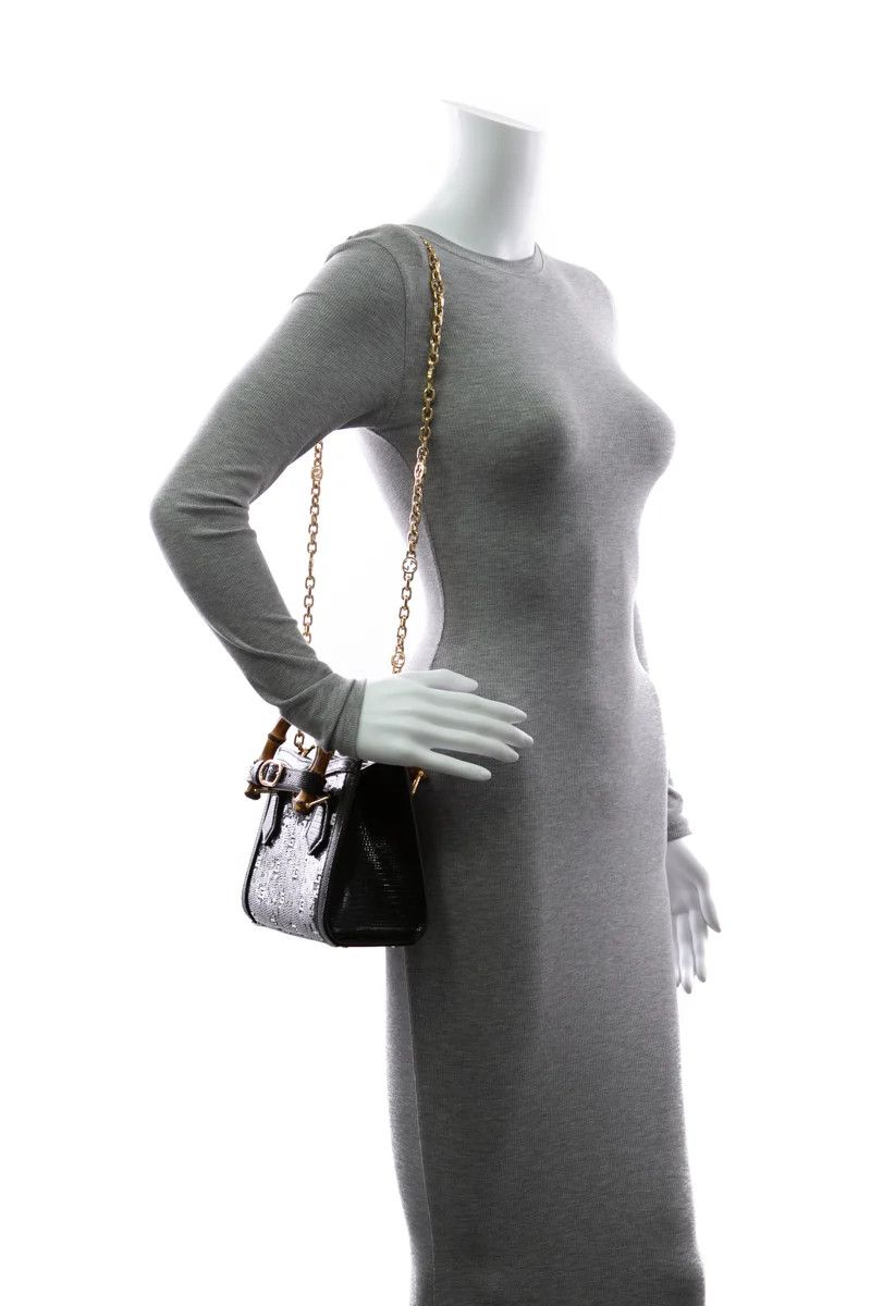 Gucci o1la5ras0526 Size: OS / Diana Mini Sequin Tote Bag in Black Size ONE SIZE - 2 Thumbnail