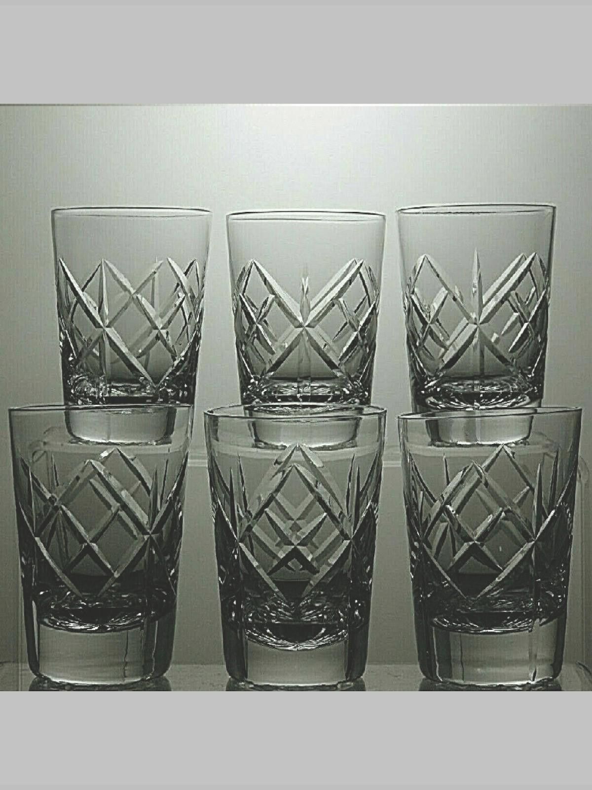 Other Tudor Crystal Walsingham Cut Drinking Set Of 6 Tumblers 3" Size ONE SIZE - 1 Thumbnail
