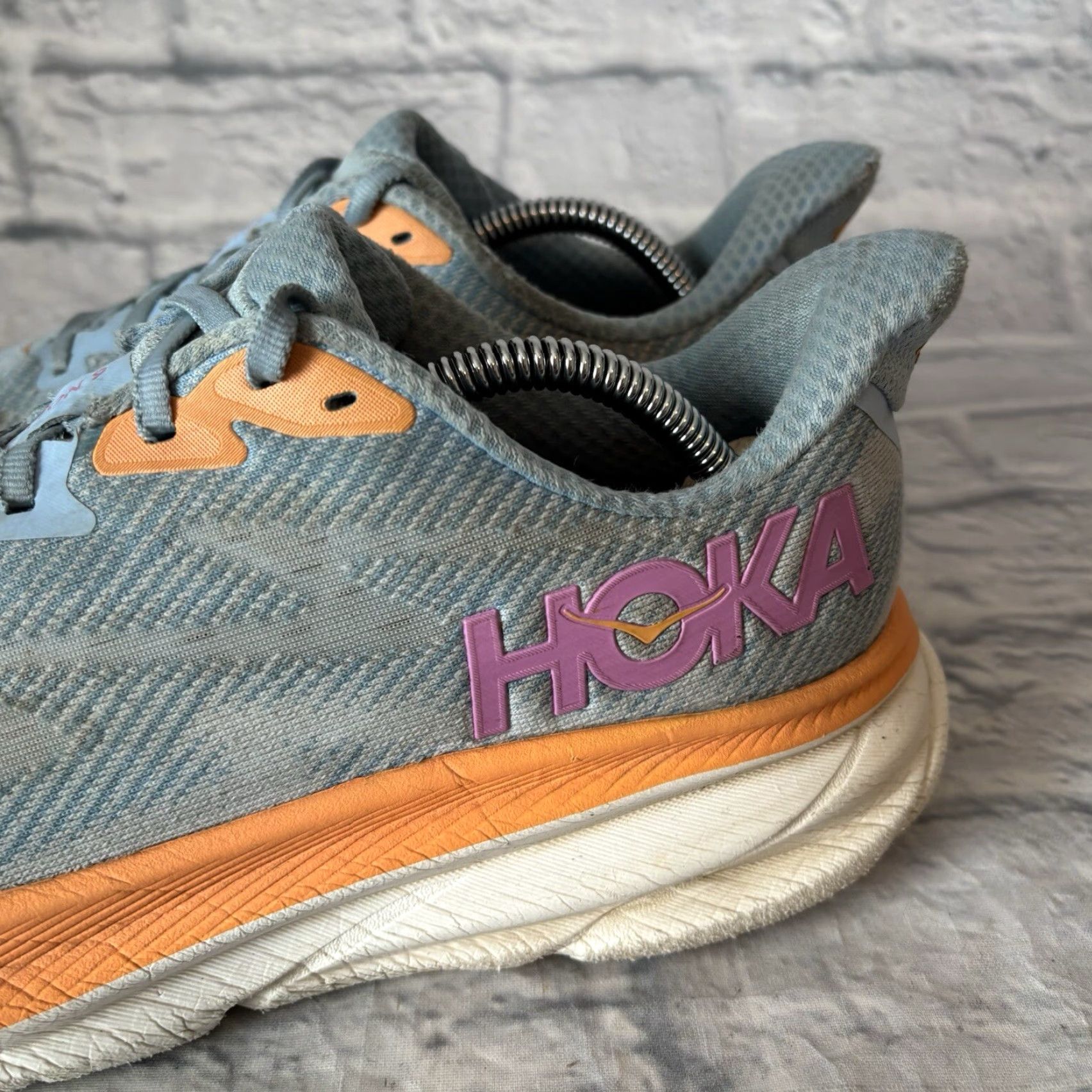 Vintage Hoka One One Clifton 9 Blue Running Sneakers Women’s 9.5 B Shoes Athletic Casual All Season Size US 10 / IT 40 - 7 Thumbnail