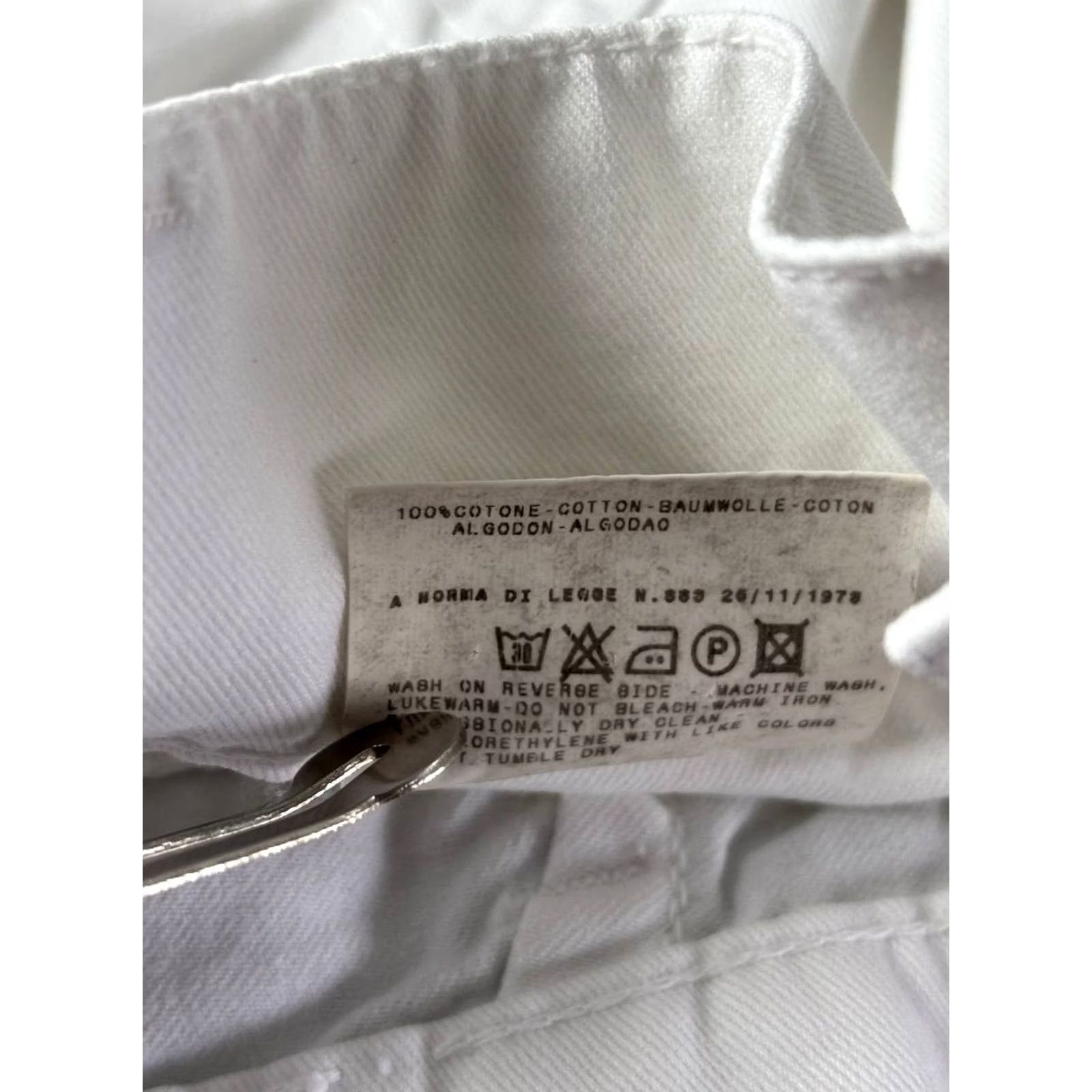 Dolce & Gabbana Dolce&Gabbana Jeans Woman White Cotton Denim Bootcut 29 Medium Rise 33in Inseam 5-Pocket Logo Button Vintage No Mens Womens Girls Size 29" - 5 Thumbnail