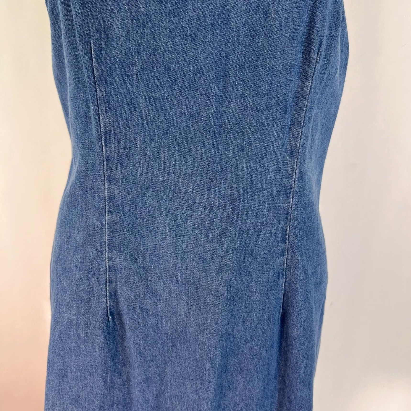 Vintage Xhilaration Denim Midi Dress Women Size L Sleeveless Blue Casual Party USA Size L / US 10 / IT 46 - 3 Thumbnail