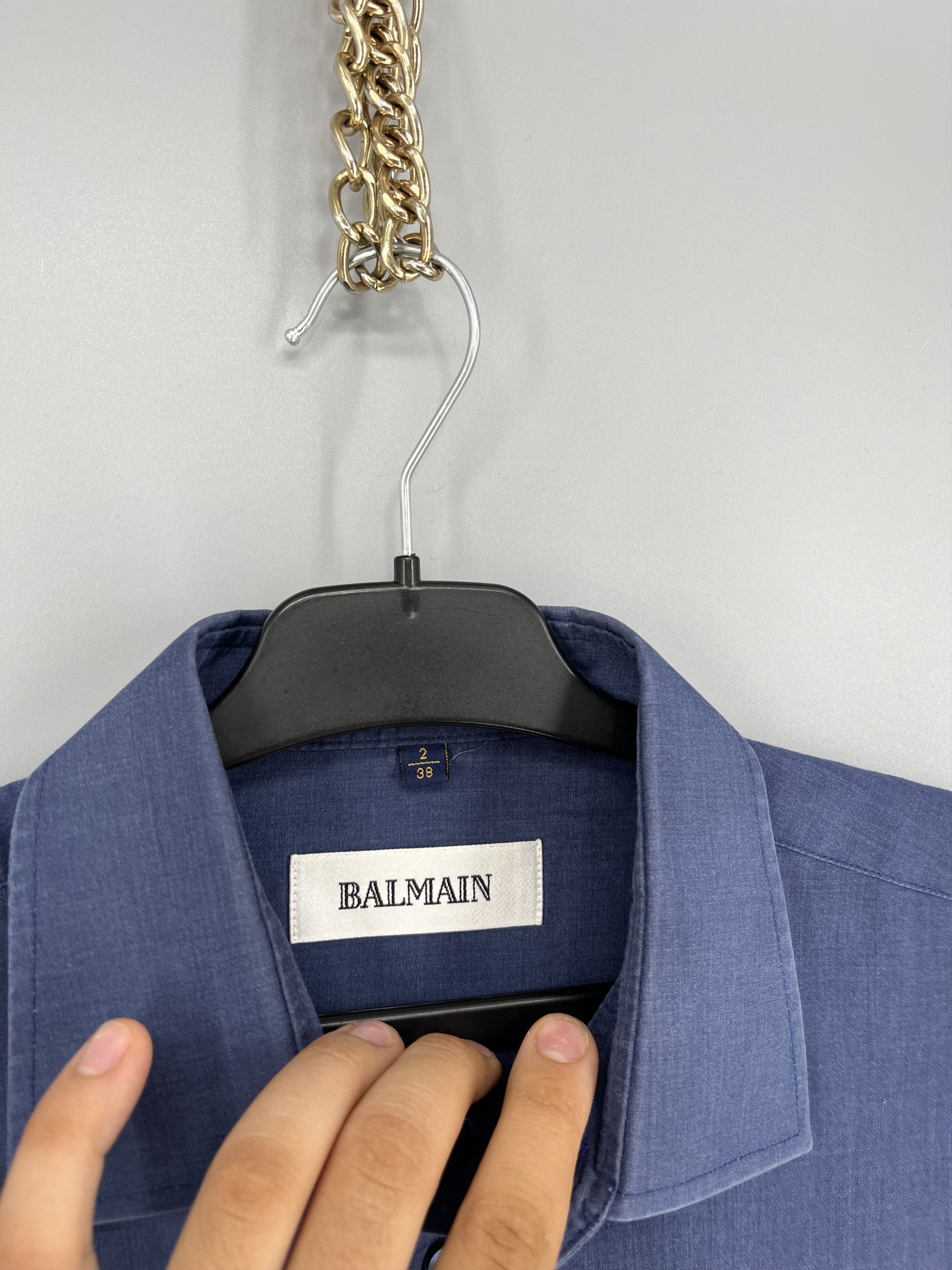 Balmain Vintage 90s Balmain Homme Retro Shirt Button Italy Size US S / EU 44-46 / 1 - 7 Thumbnail