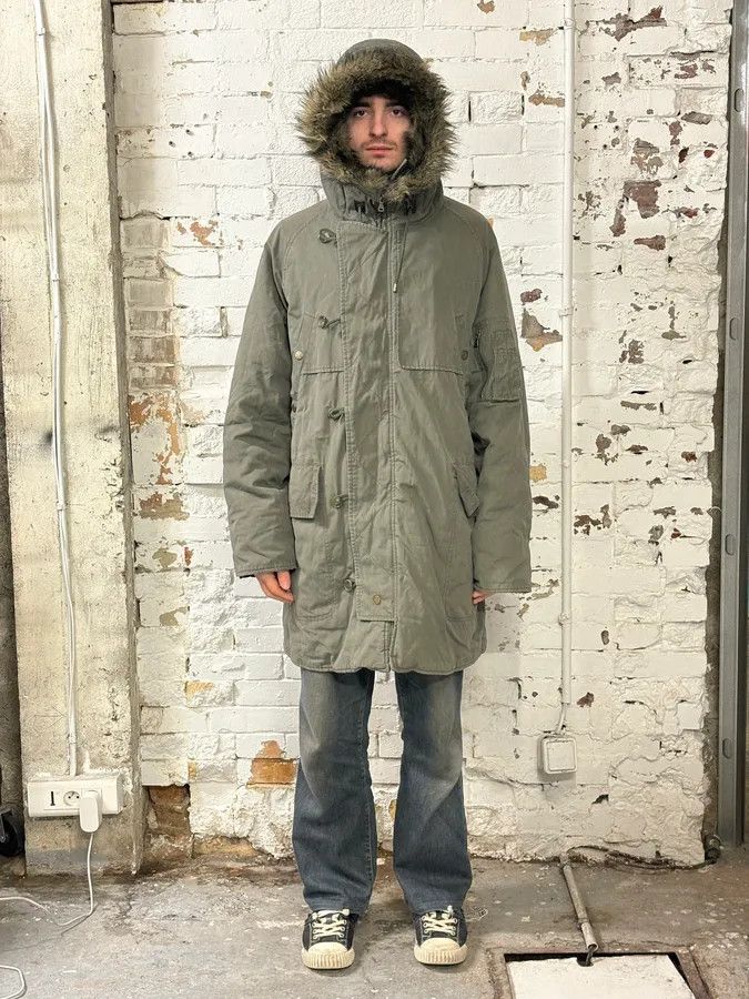 Dolce & Gabbana AW2003 Dolce & Gabbana Fur Hooded Khaki Green Long Coat Size US L / EU 52-54 / 3 - 2 Thumbnail
