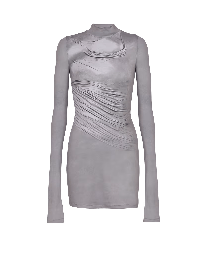 Balmain o1s1wg111225 Top With Stand Up Collar in Grey Size XL / US 12-14 / IT 48-50 - 1 Thumbnail