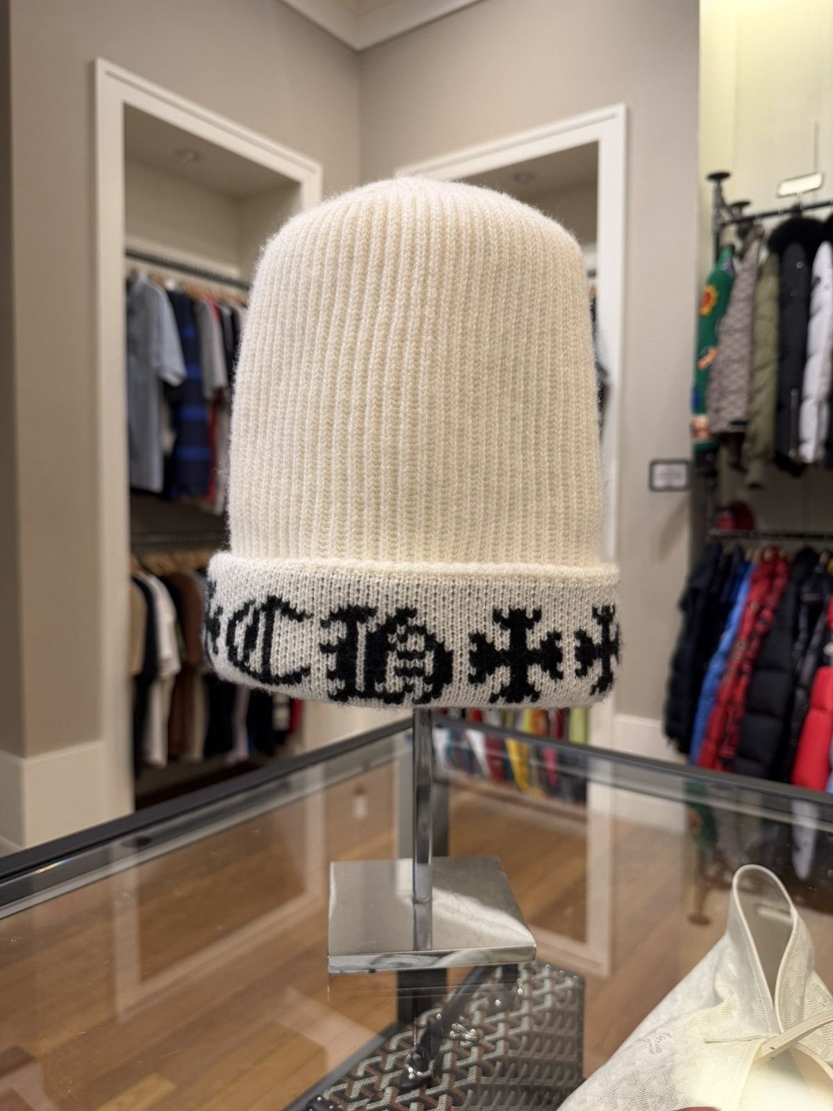 Chrome Hearts Chrome Hearts ‘Big Daddy’ Cashmere Beanie - White Size ONE SIZE - 1 Thumbnail