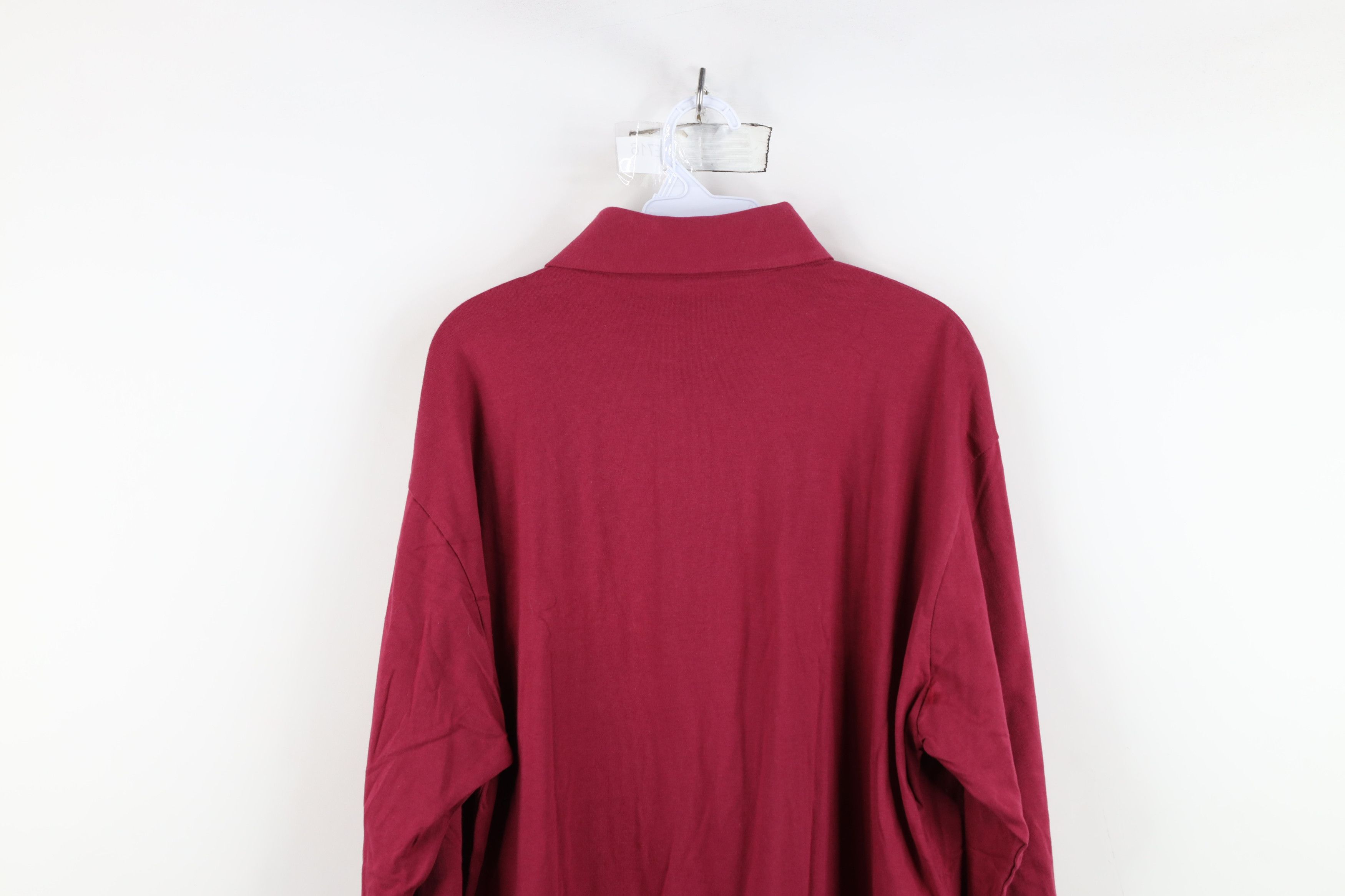 Vintage Deadstock Vintage 90s Streetwear Long Sleeve Polo Red Size US XL / EU 56 / 4 - 9 Thumbnail