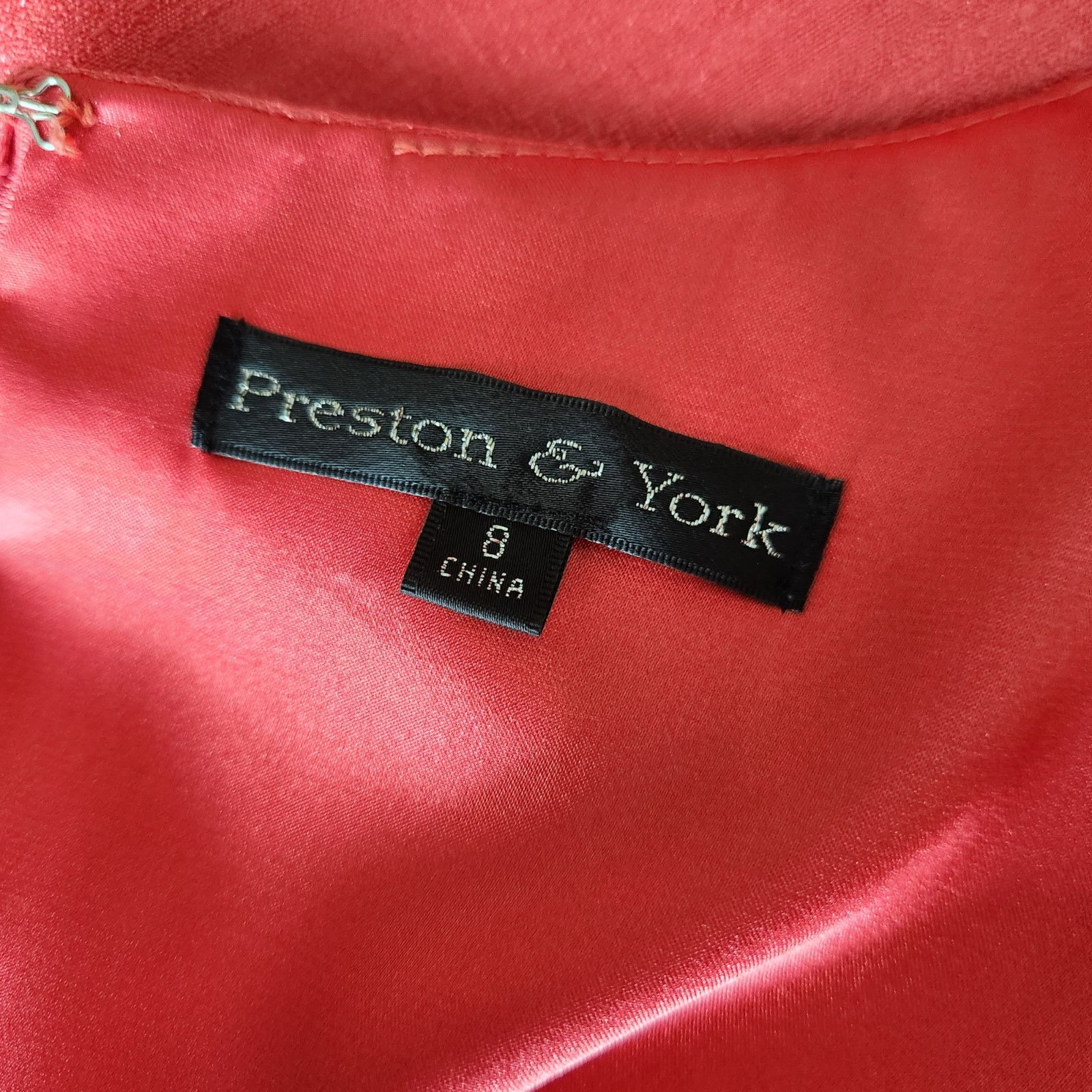 Preston & York Preston & York Womens 8 Coral Sheath Midi Dress Lined Size M / US 6-8 / IT 42-44 - 8 Thumbnail