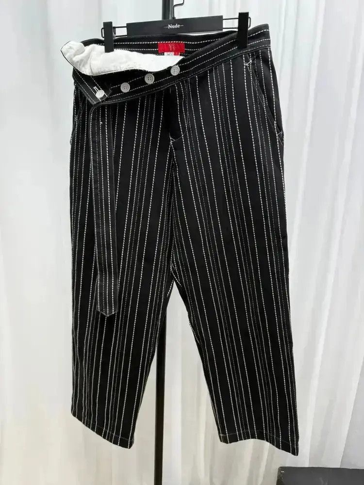 Yohji Yamamoto Sz 3 Yohji Yamamoto Y's Red Label Stripes Uneven Trouser-25 Size US 32 / EU 48 - 7 Thumbnail