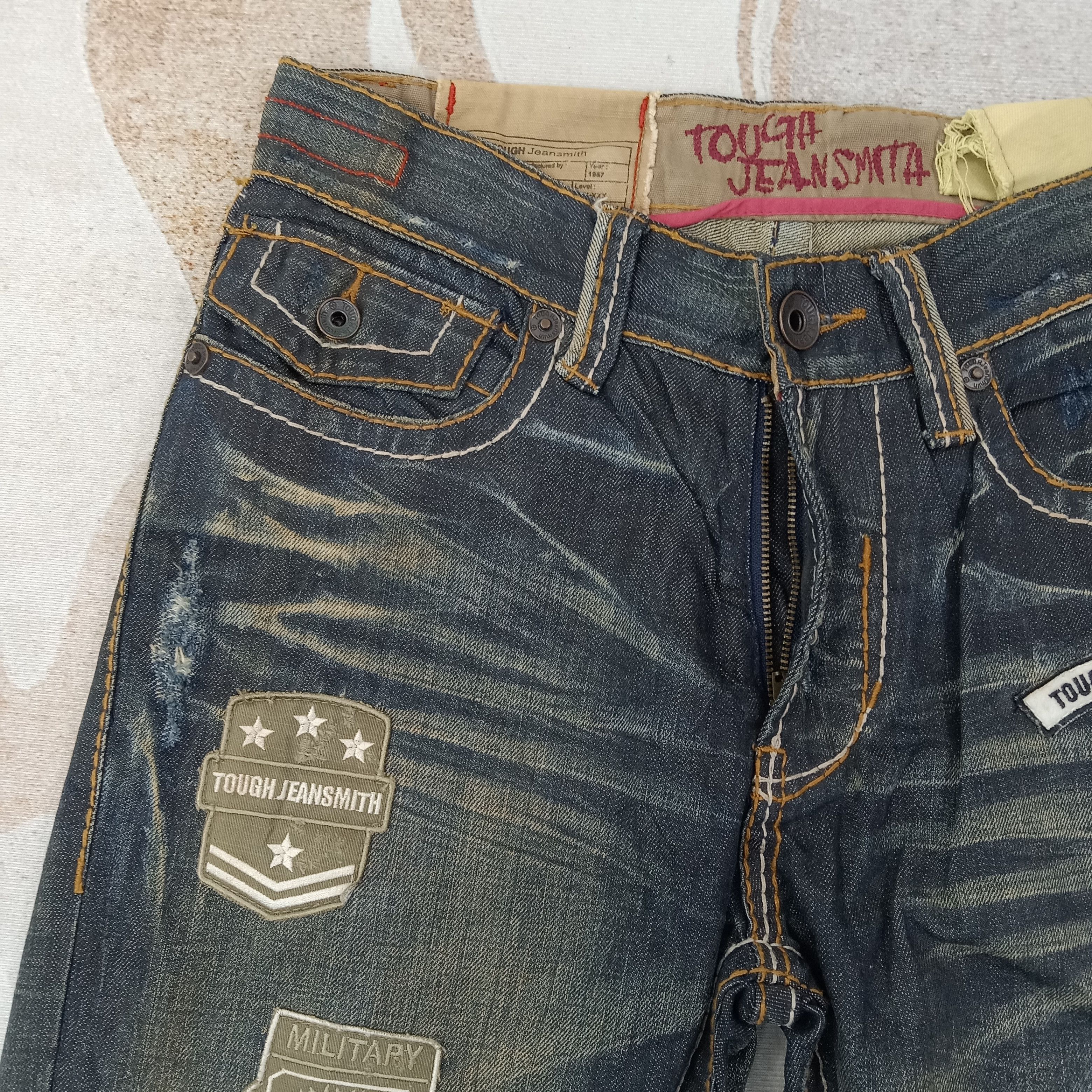 Vintage Tough Jeansmith Streetwear Patches Denim Jeans C258N18 Size US 32 / EU 48 - 3 Thumbnail