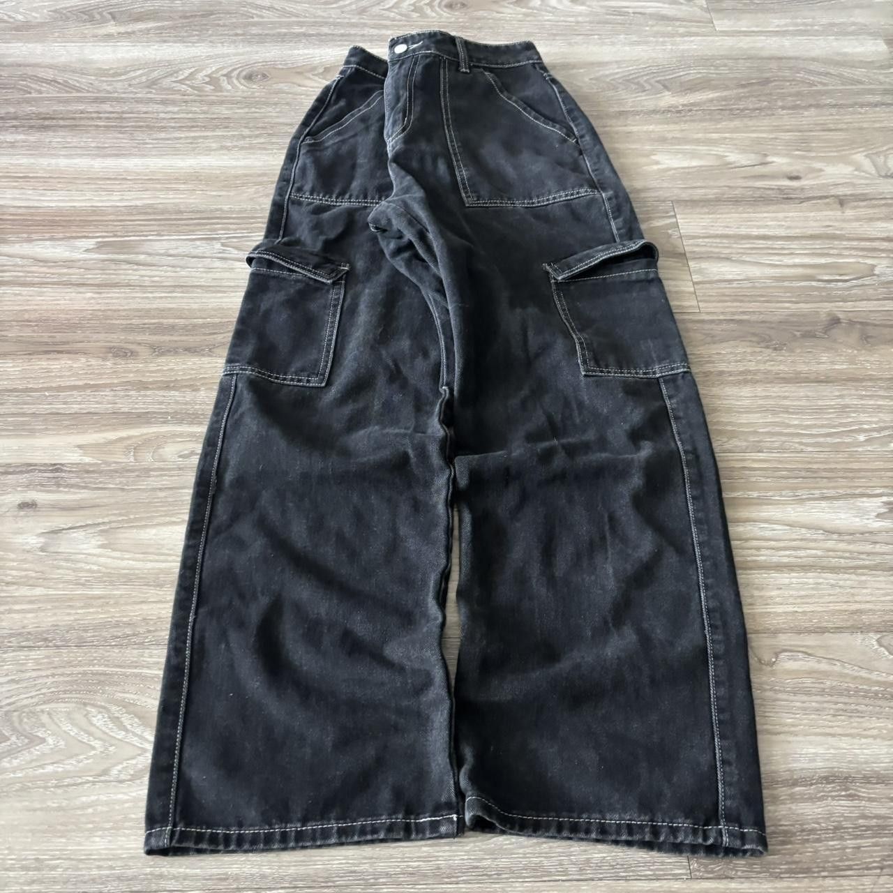 Japanese Brand Crazy Vintage Y2K/2000s Grunge Black Skater Cargo Pants! 30x29 Size US 30 / EU 46 - 3 Thumbnail