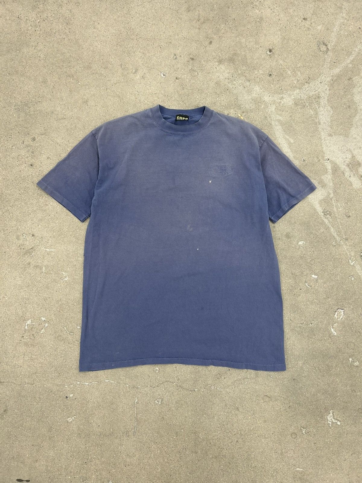 Vintage Vintage 90s Essential Sunfaded T Shirt Blue Single Stitch Size US XL / EU 56 / 4 - 2 Thumbnail