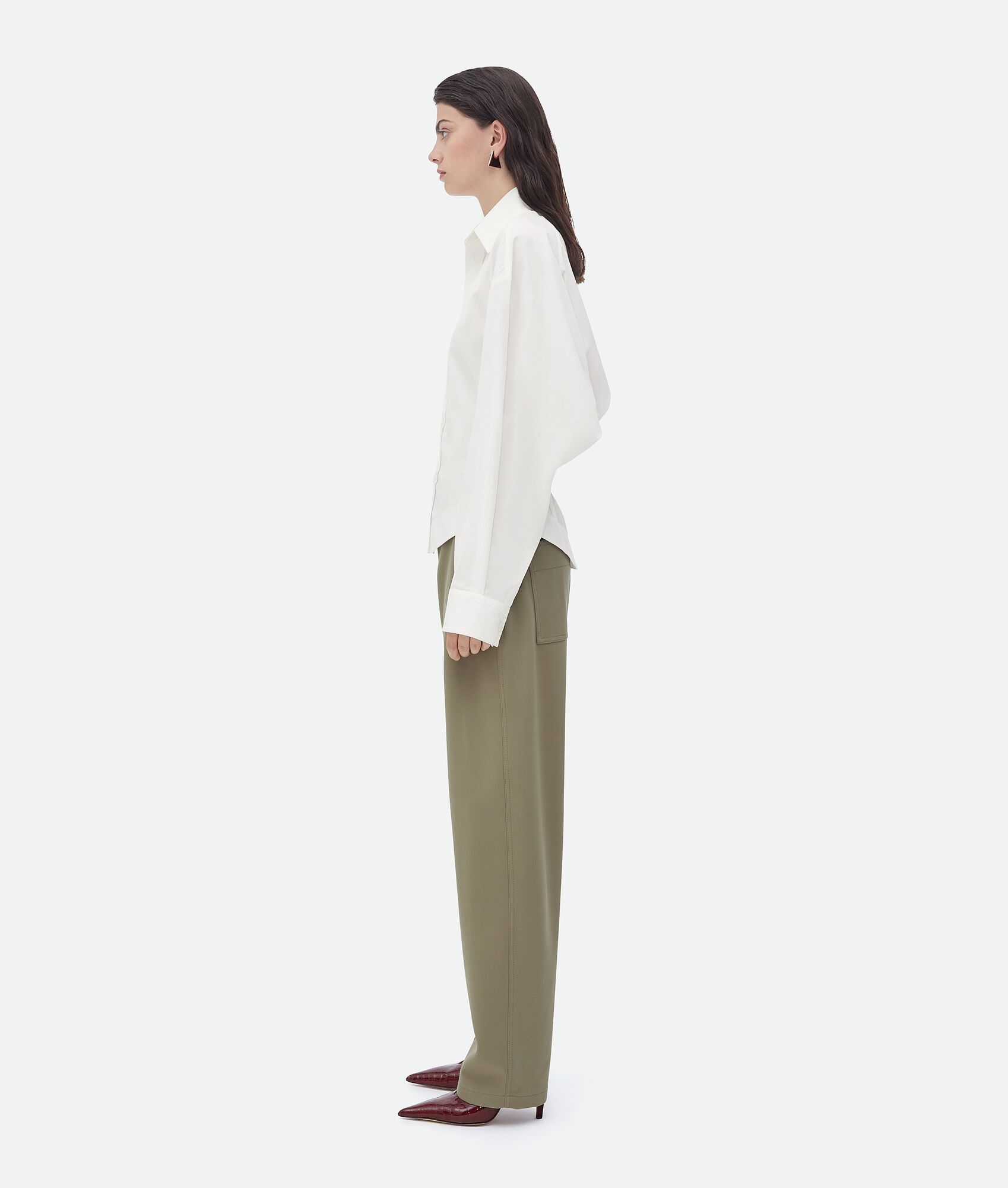 Bottega Veneta o1bcso1str0225 Compact Cotton Shirt in White Size S / US 4 / IT 40 - 2 Thumbnail