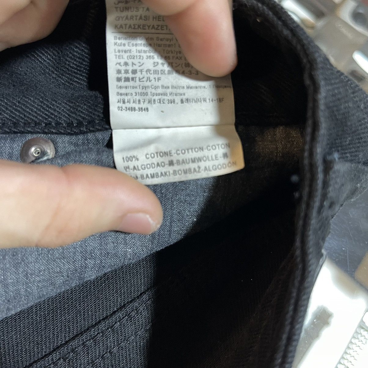 United Colors Of Benetton United Colors of Benetton Wide-Leg Frayed Black Jeans Size US 31 - 11 Thumbnail