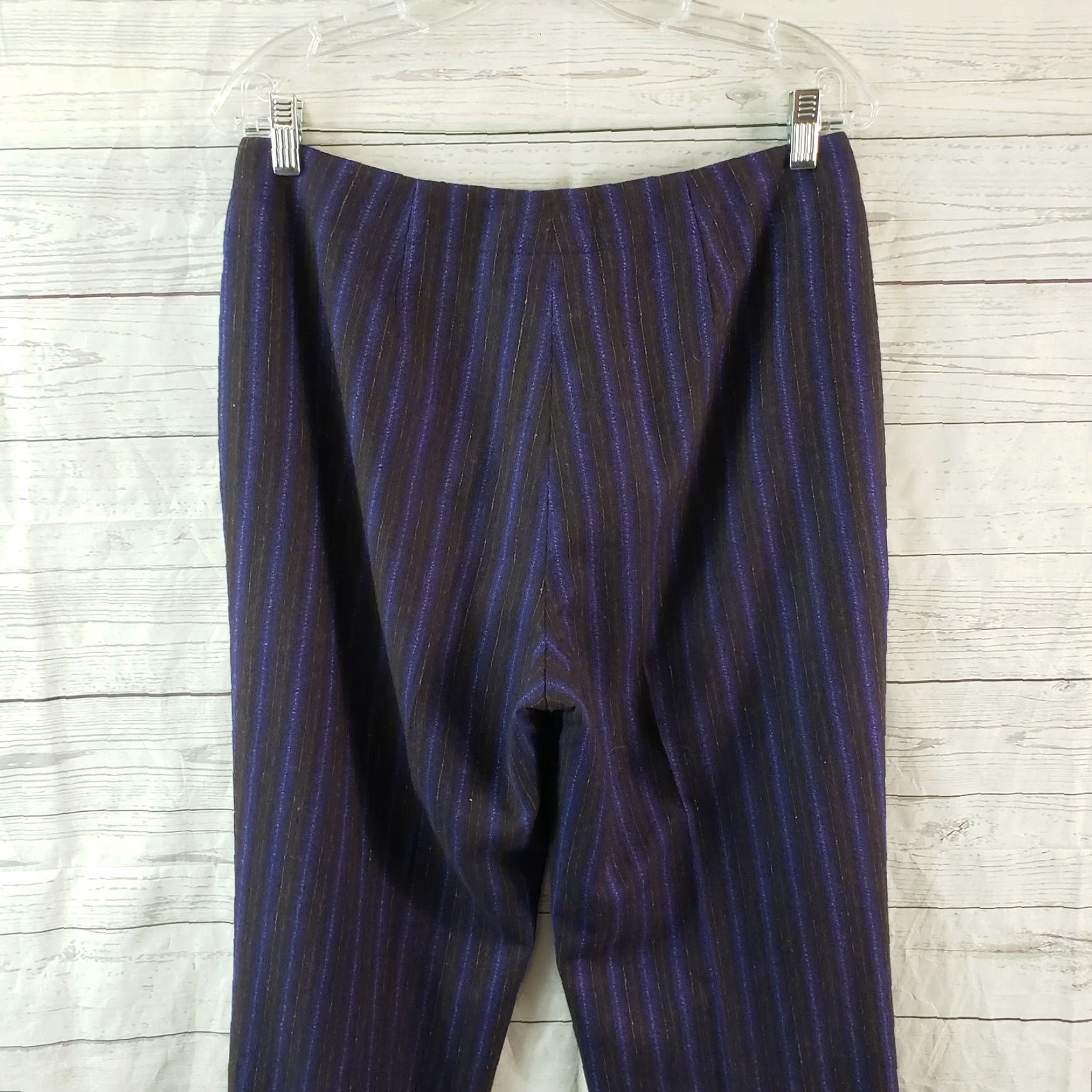 Vintage Carlisle Womens Wool Pants Sz 10 Purple Brown Striped Lined High Rise Size 32" / US 10 / IT 46 - 4 Thumbnail
