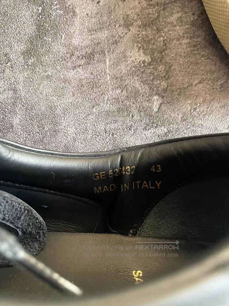Saint Laurent Paris Saint Laurent Paris Black and Blue Slogan Embroidered Canv Size US 10 / EU 43 - 8 Thumbnail