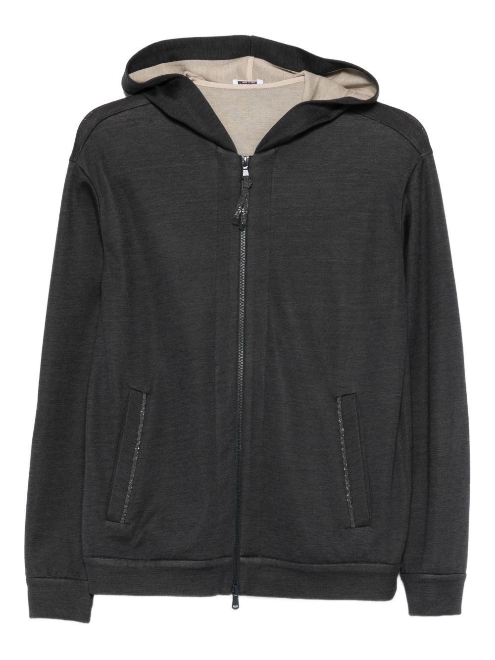 Brunello Cucinelli COTTON AND SILK BLEND HOODIE Size M / US 6-8 / IT 42-44 - 1 Thumbnail
