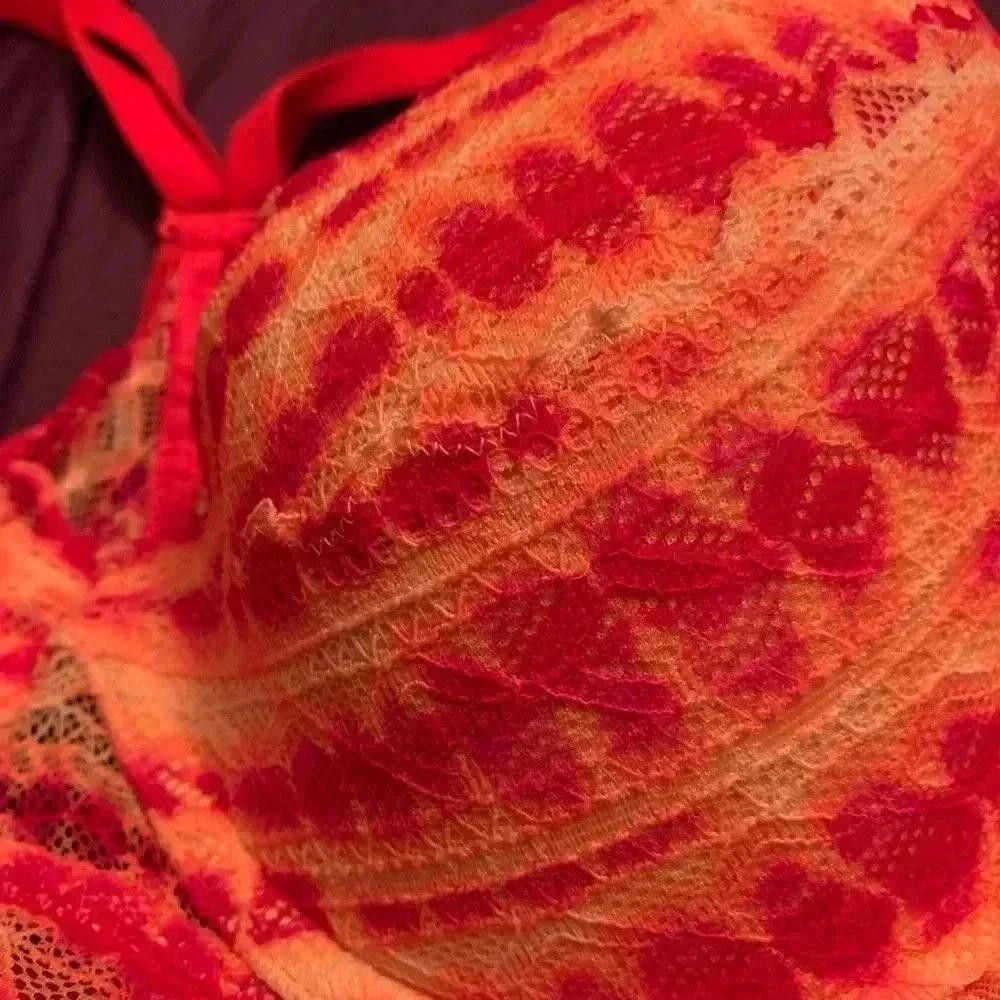 Designer Vibrant Lace Bralette - Red & Orange Size ONE SIZE - 3 Thumbnail
