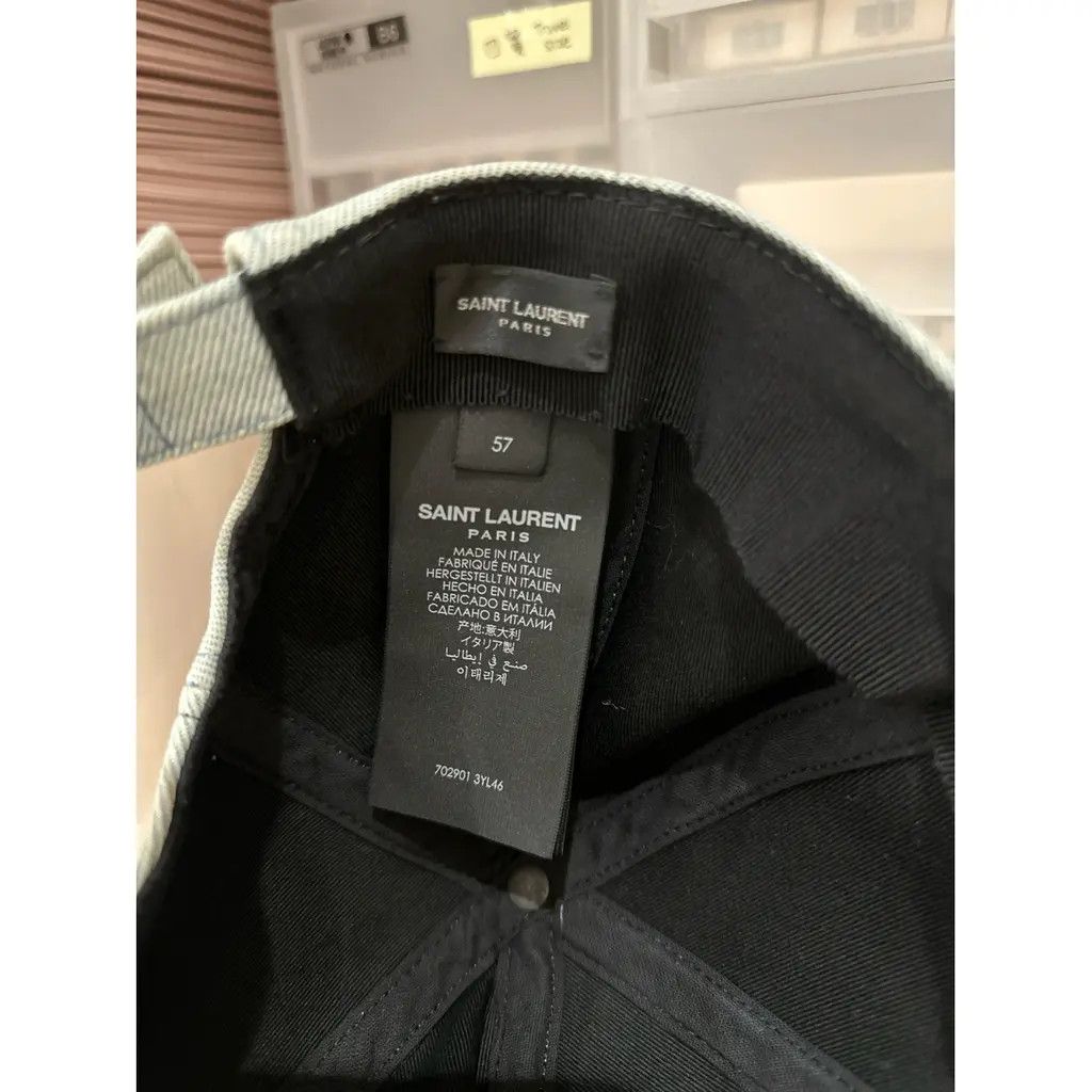 Saint Laurent Paris o1tp1o0125 Cap in Denim Size ONE SIZE - 4 Thumbnail