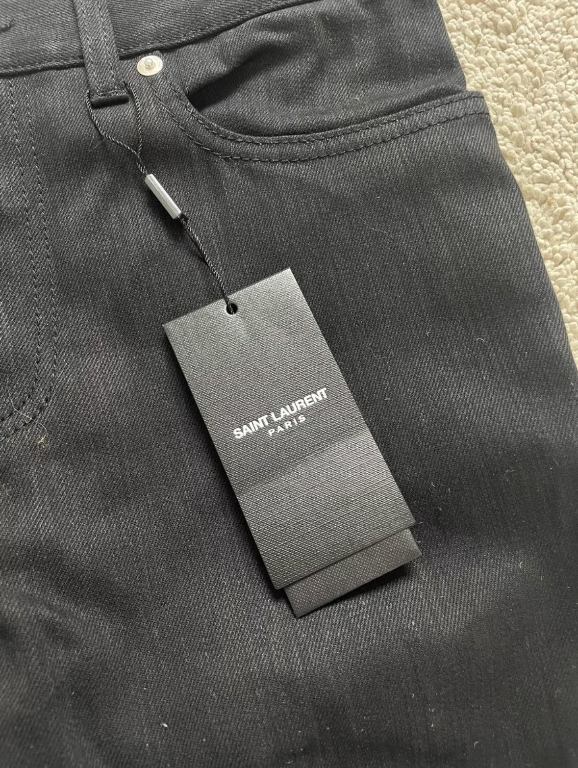 Saint Laurent Paris black leather zippered skinny pants Size US 30 / EU 46 - 6 Thumbnail