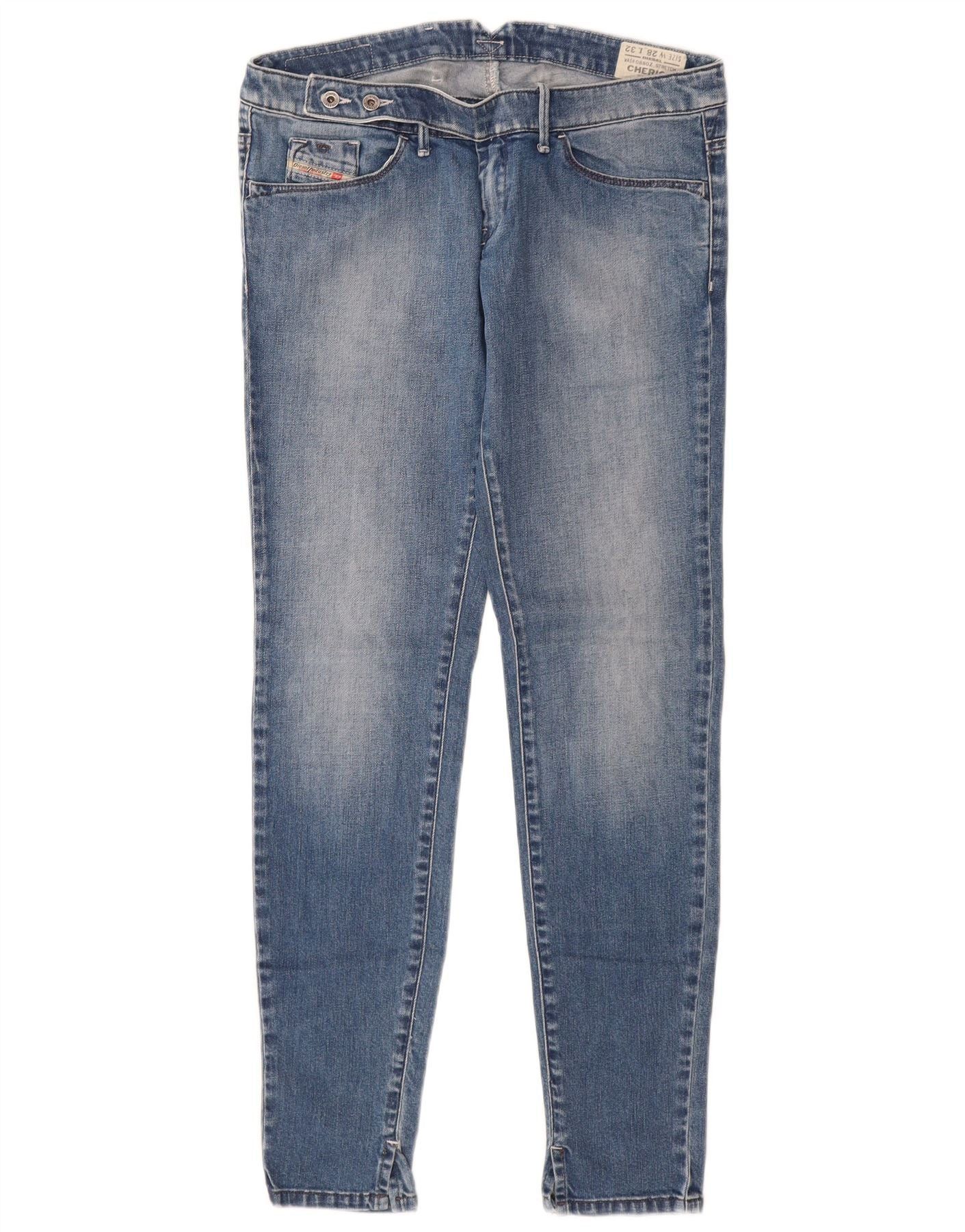 Diesel Womens Cherick Slim Fit Tapered Jeans W28 L27 Blue Cotton Size 42" / US 20 - 1 Thumbnail