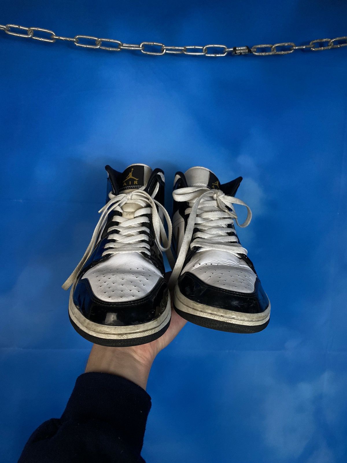 Nike ✨Nike Air Jordan Metallic 1 SE Gold Patent Black White Size US 9 / EU 42 - 2 Thumbnail