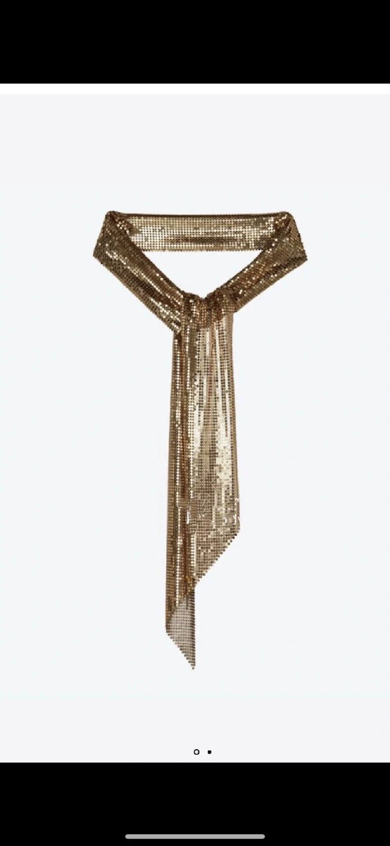 Saint Laurent Paris Saint Laurent Paris Metal ornament gold foil scarf Size ONE SIZE - 2 Thumbnail