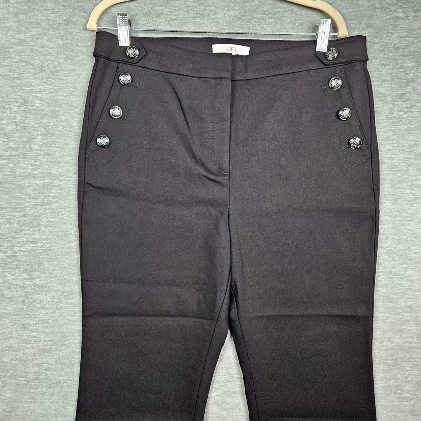 Ann Taylor LOFT By Ann Taylor Women's Black Pockets High Rise Cropped Pant Size 14 NEW Size 36" / US 14 / IT 50 - 3 Thumbnail