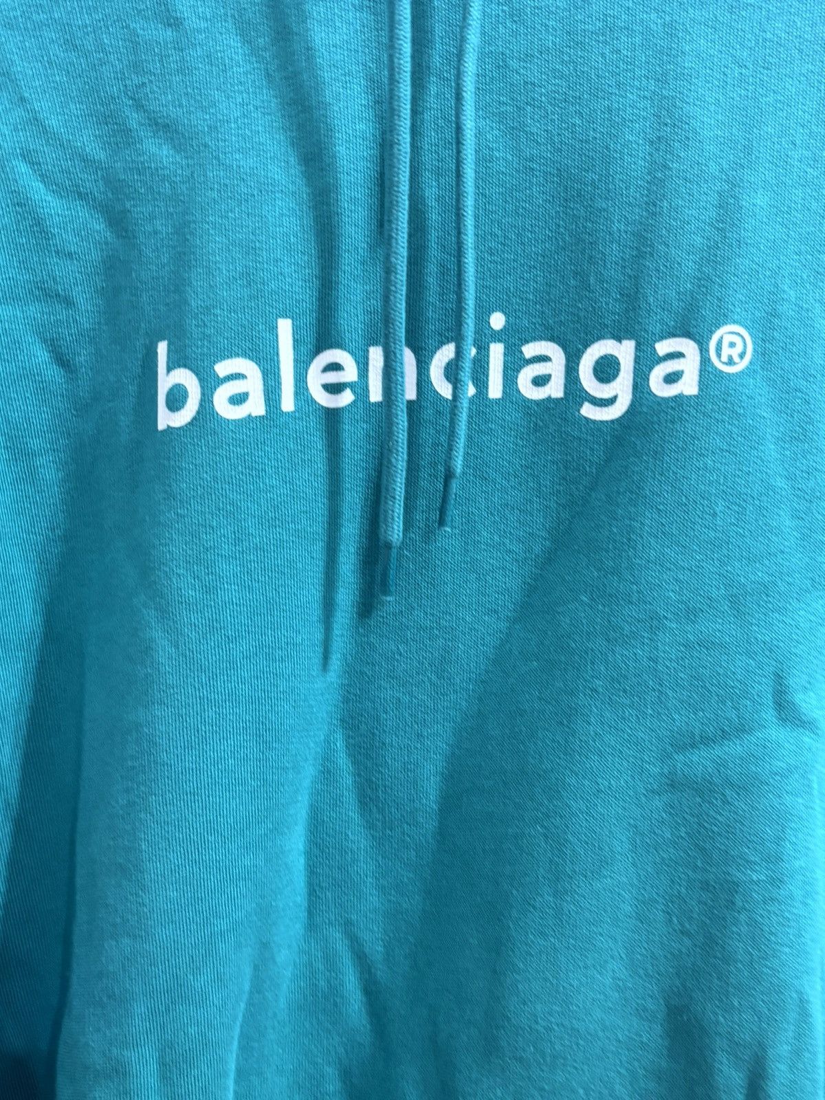 Balenciaga Balenciaga Teal Logo Hoodie Size US XS / EU 42 / 0 - 2 Thumbnail