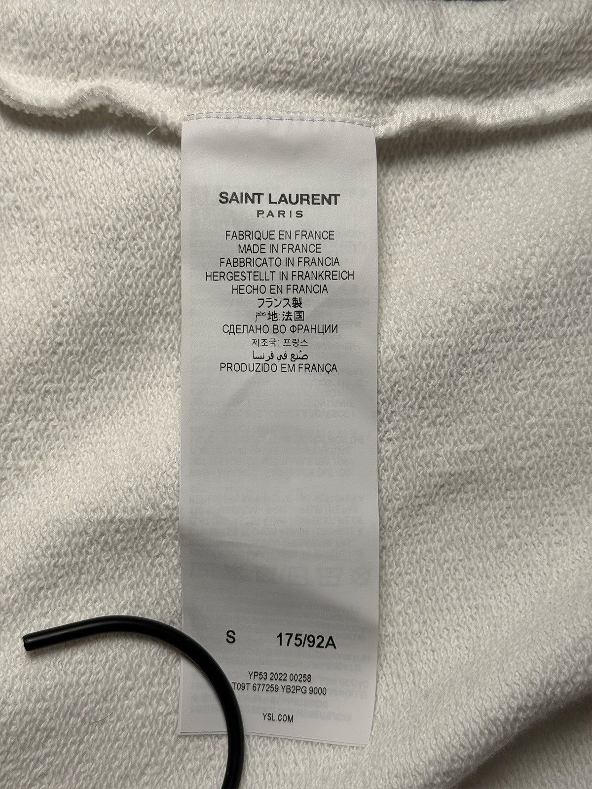 Saint Laurent Paris Saint Laurent logo white hoodie Size US S / EU 44-46 / 1 - 6 Thumbnail