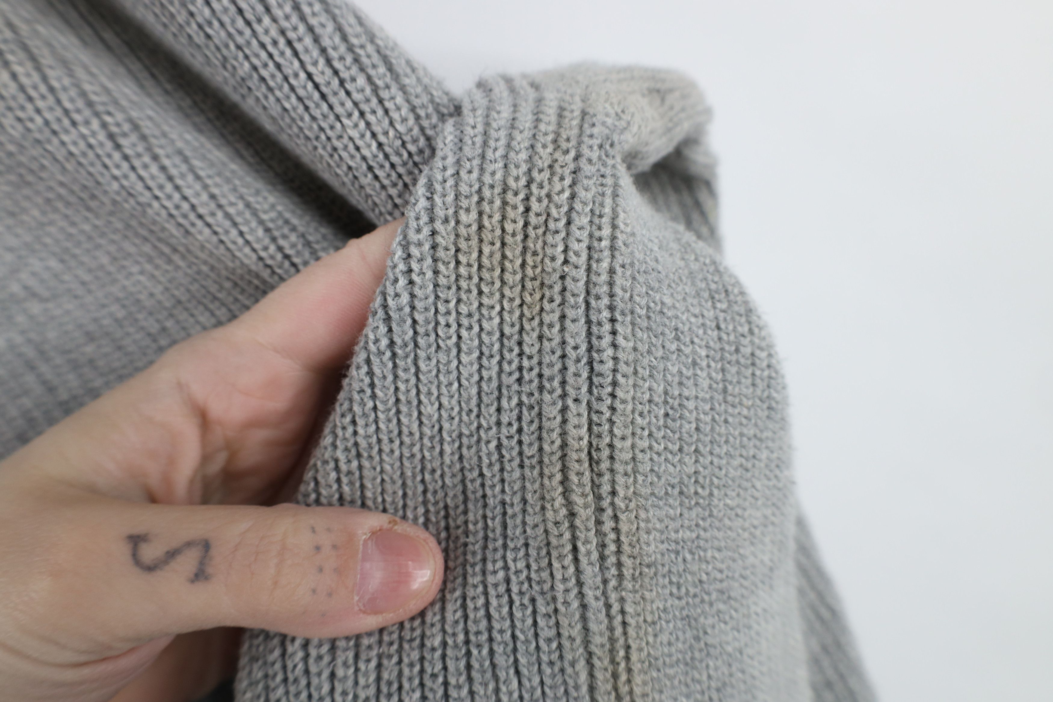 Eddie Bauer × Vintage Vintage 90s Eddie Bauer Heavyweight Ribbed Knit Sweater Gray Size US XXL / EU 58 / 5 - 4 Thumbnail