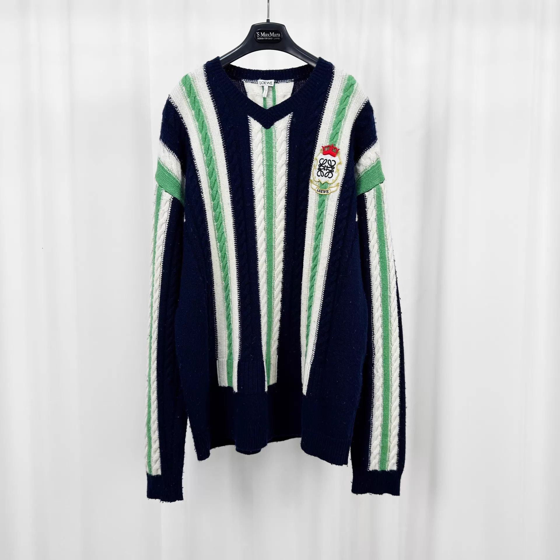 Loewe Loewe 25ss Embroidered Stripe Wool Knit Sweater L Pilling Size US L / EU 52-54 / 3 - 1 Thumbnail