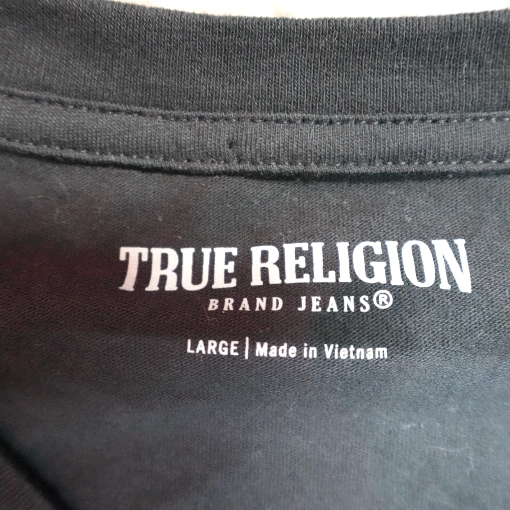 True Religion VINTAGE True Religion Shirt L Black Mens Crew Neck Short Sleeve Cotton Flaw Free 90s Size US L / EU 52-54 / 3 - 3 Thumbnail