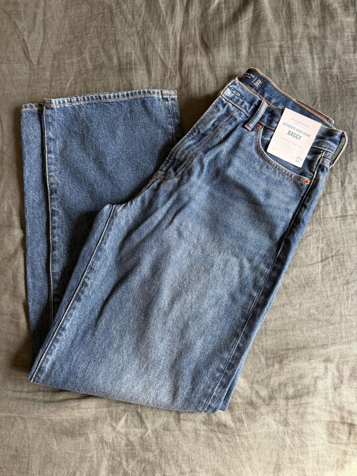 Abercrombie & Fitch Abercrombie & Fitch Authentic Rigid Denim Baggy Size US 33 - 1 Thumbnail