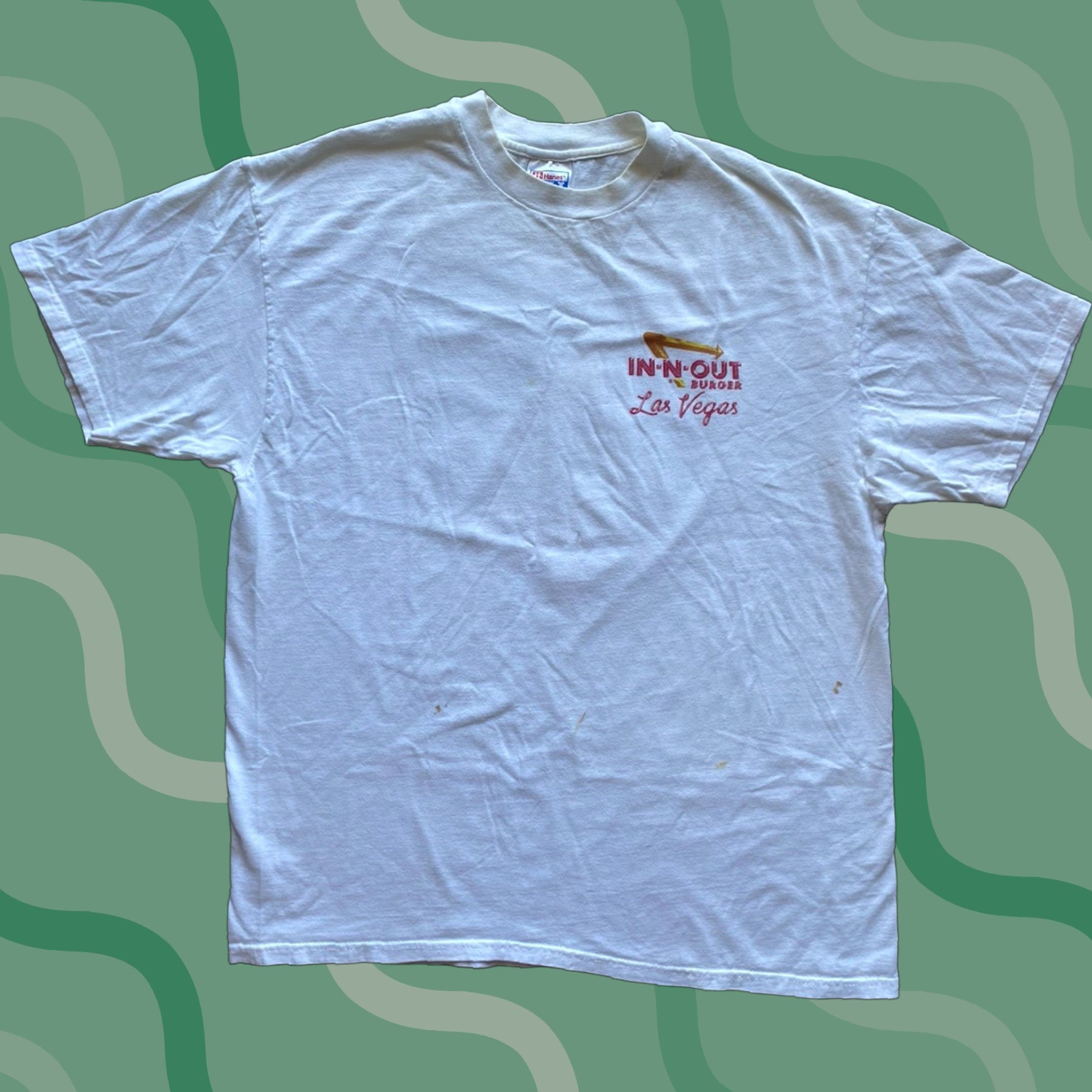 Hanes Hanes Beefy-T T-Shirt Men XL White Short Sleeve In N Out Las Vegas Fast Food Vintage? Size US XL / EU 56 / 4 - 1 Thumbnail