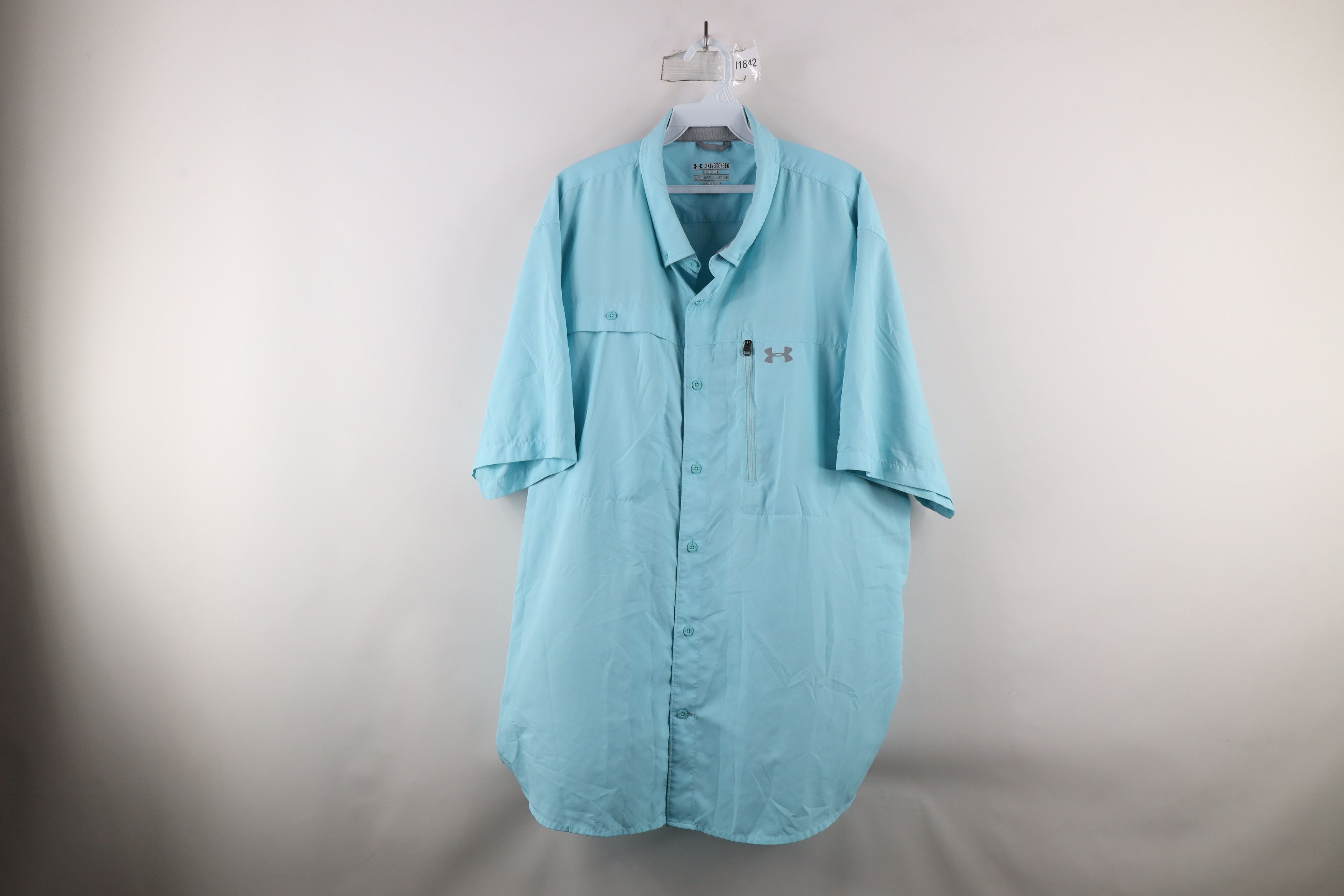 Under Armour × Vintage Under Armour Short Sleeve Collared Button Shirt Blue Size US XXL / EU 58 / 5 - 1 Thumbnail