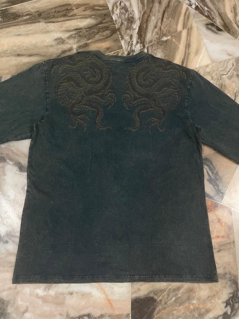 Japanese Brand Cross Keys Dragon Poem Long Sleeve Tee Shirt Size US L / EU 52-54 / 3 - 16 Thumbnail