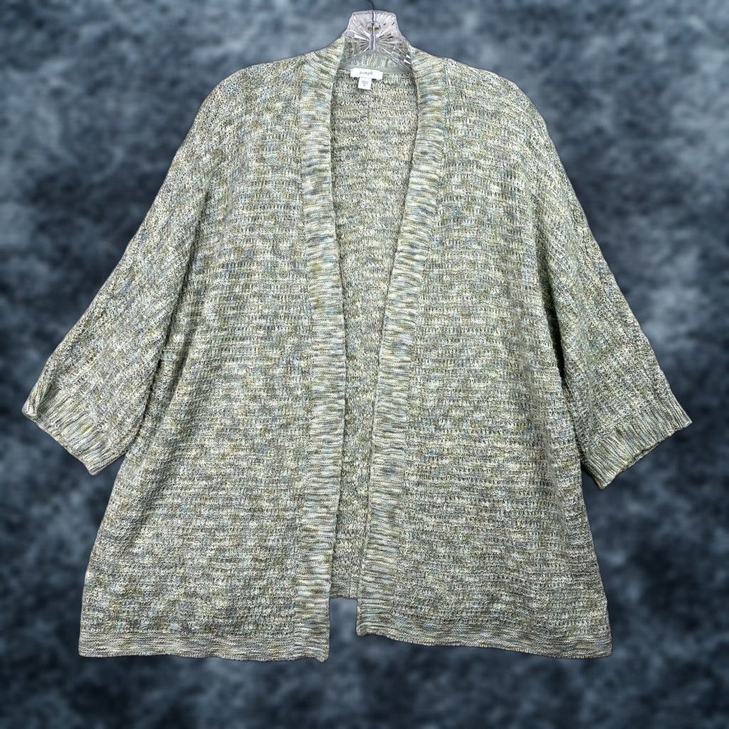 J. Jill J. Jill Cardigan Sweater Womens XL Open Front Short Sleeve Casual Knit Top Multicolor Size XL / US 12-14 / IT 48-50 - 1 Thumbnail