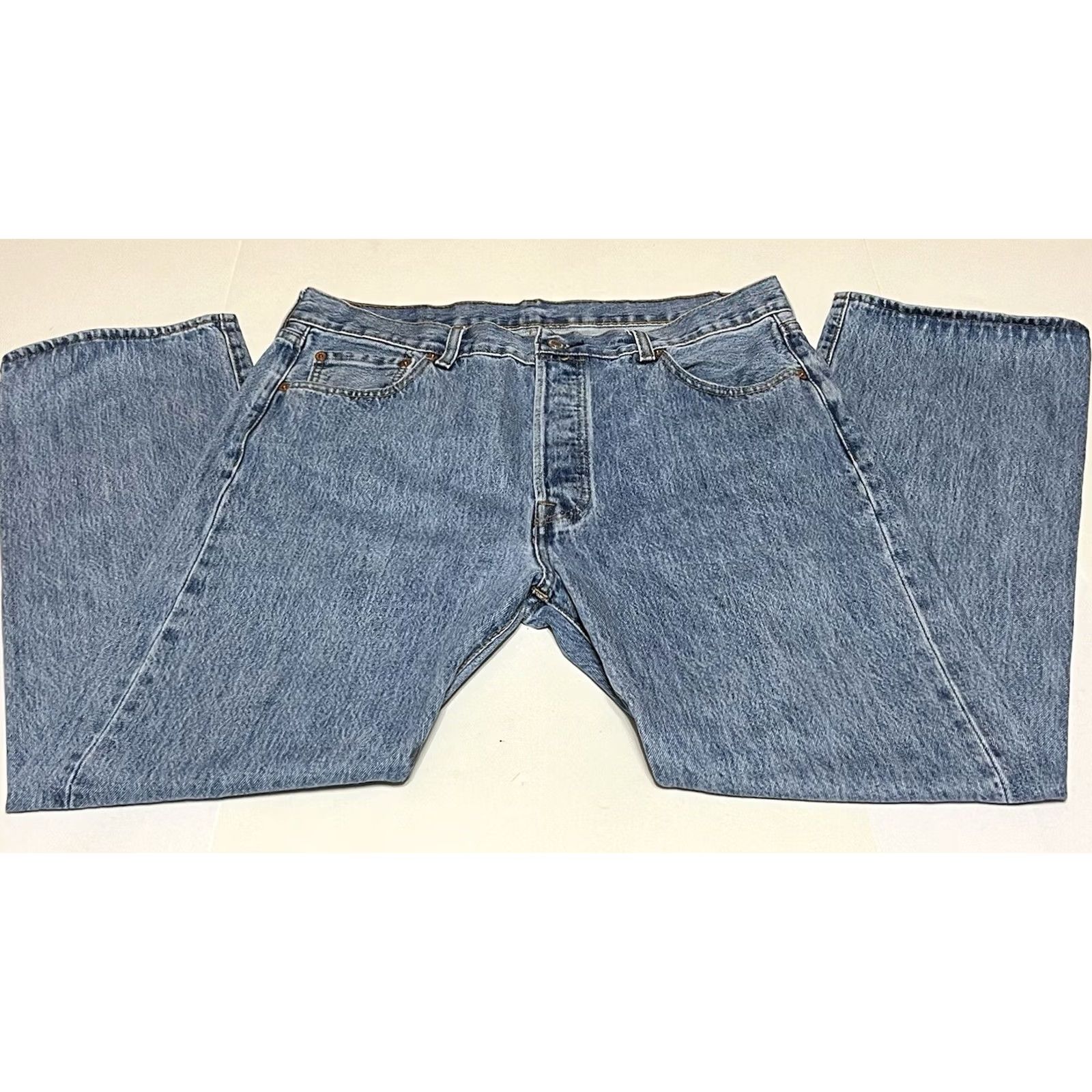 Levi's Levi's 501 Jeans Mens Regular Straight Denim Button Fly 36x29 Blue Cotton 501 Series Pockets Vintage NoMen Size US 36 / EU 52 - 2 Thumbnail