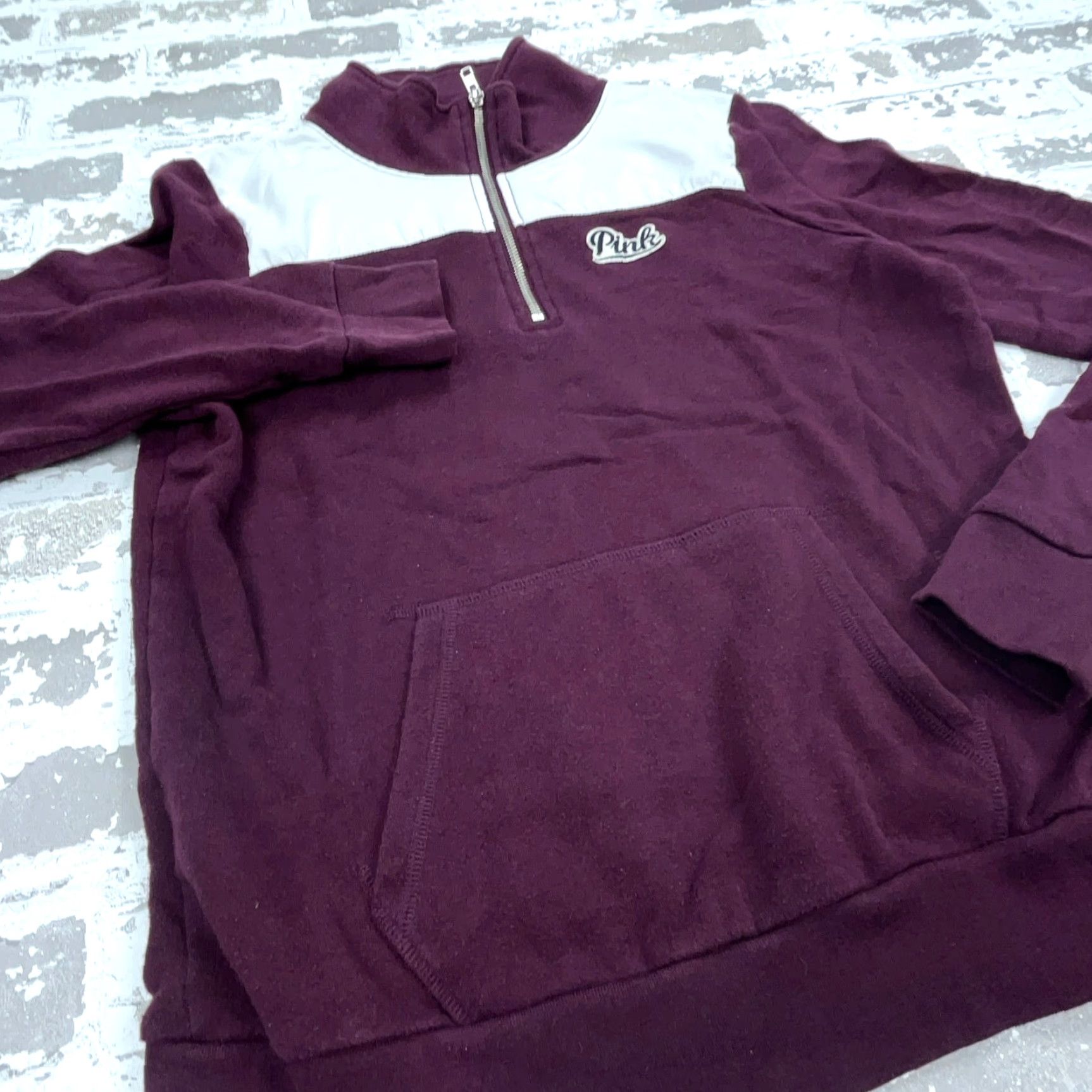 Victoria's Secret Victoria's Secret Sweatshirt Women S Purple Pullover 1/4 Zip Mock Neck Zip Logo Fleece Coat T Size S / US 4 / IT 40 - 4 Thumbnail